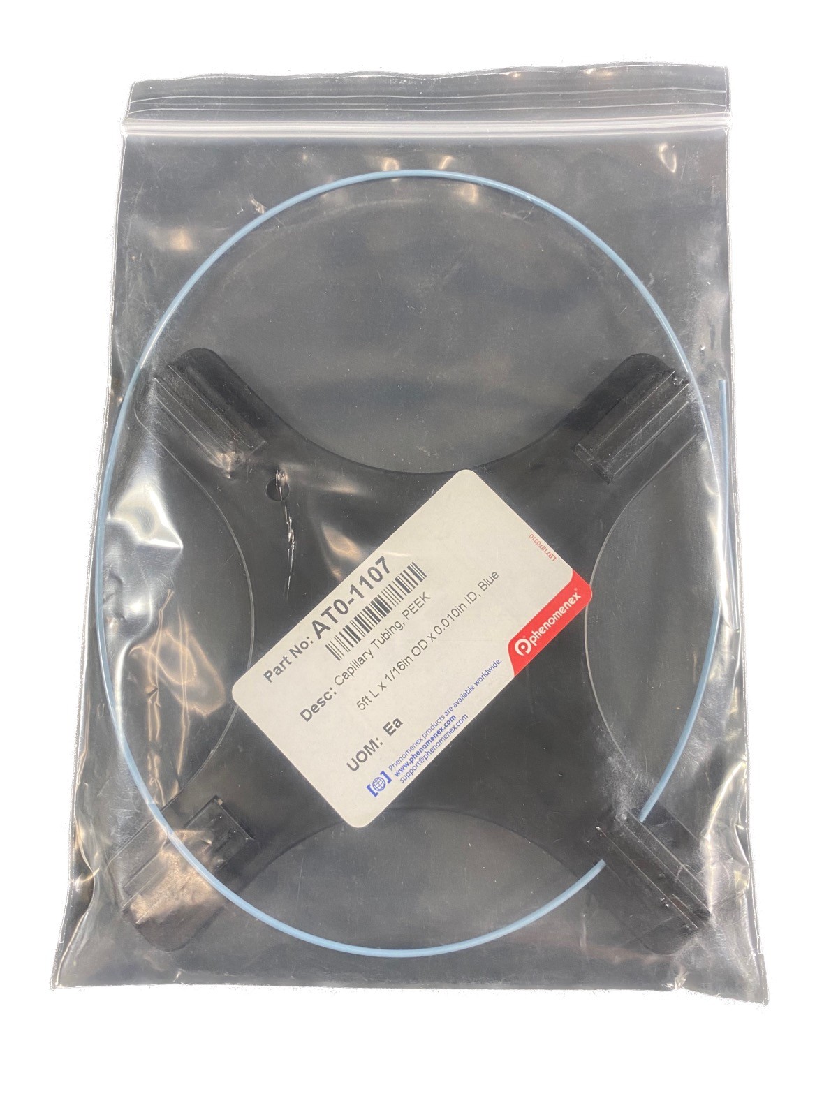 PHENOMENEX Capillary Tubing PEEK 18in L x 1/16in OD x 0.010in ID Blue AT0-1107