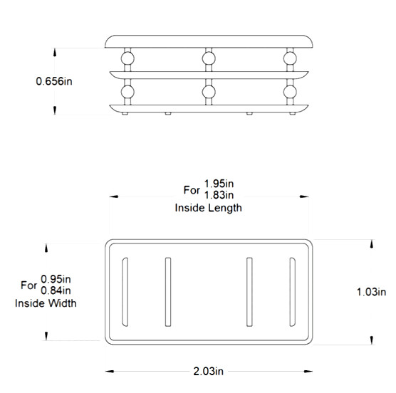 1” X 2” Rectangle End Cap Plugs Rectangular Tubing Caps Various Package Sizes