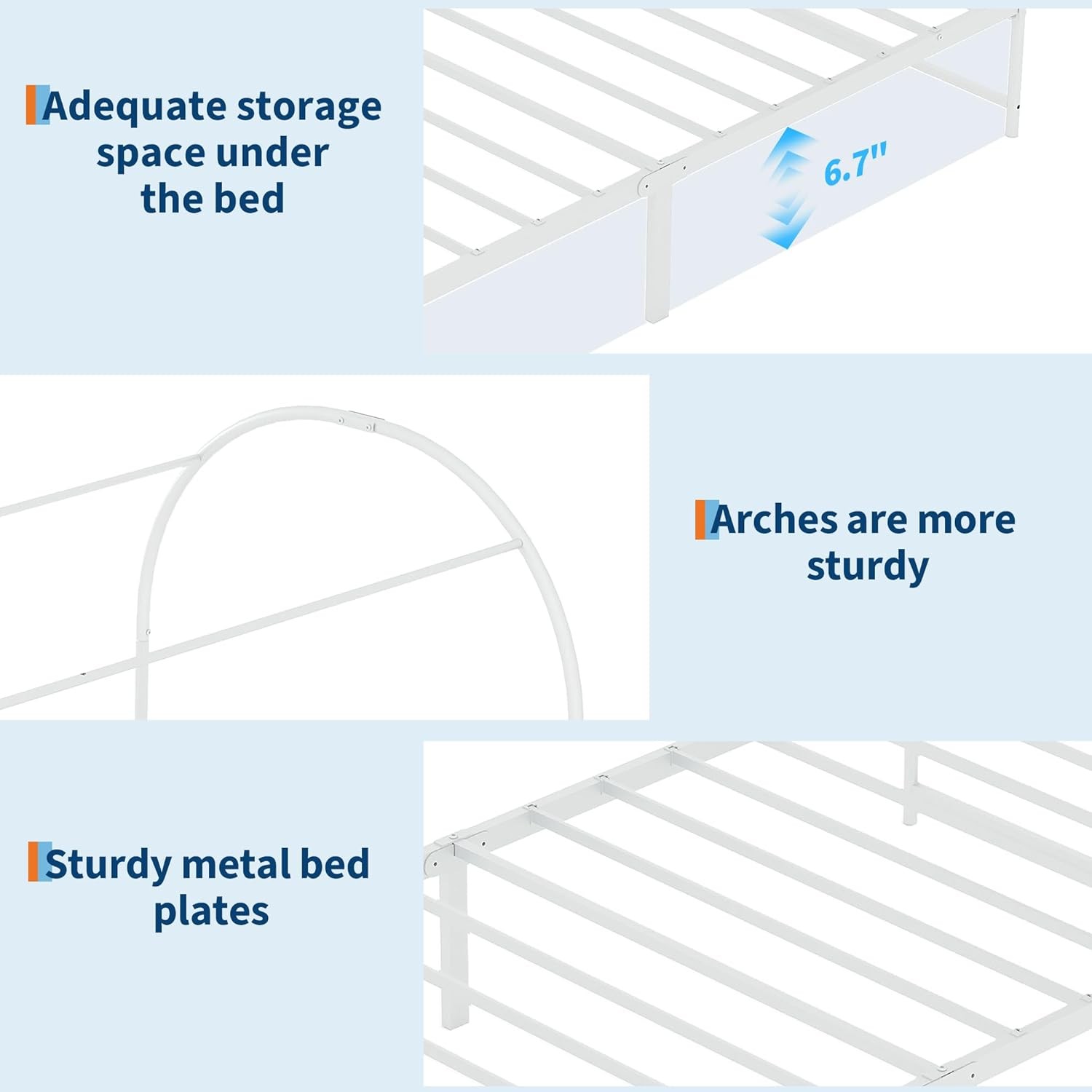 Kids Canopy Bed Frame with Headboard & Footboard, Upholstered Twin Bed Frames
