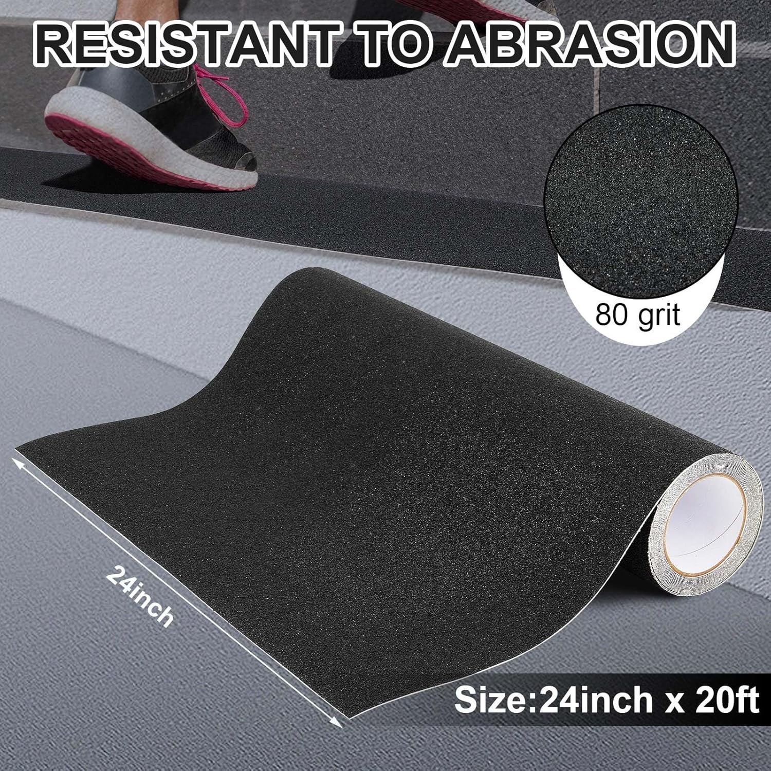 Anti Slip Traction Tape 24 Inch X 20 Ft, Widen Waterproof Non Skid Tape, Dura…