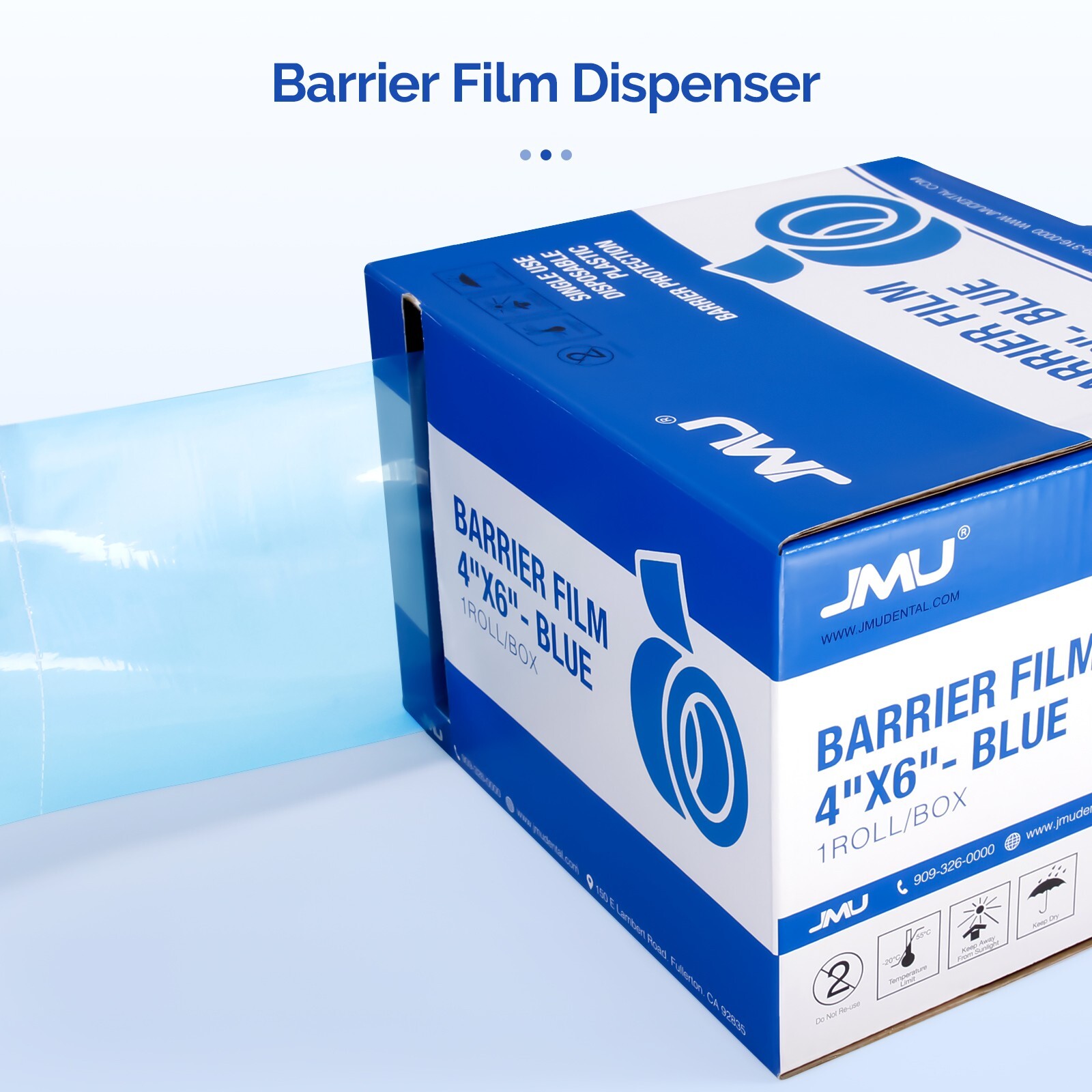 1200 Sheets Dental Medical Blue Barrier Film Roll Tape Universal Adhesive 4″x6″
