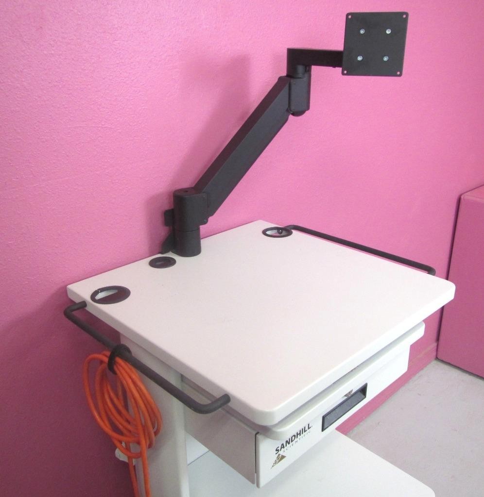 Sandhill Endoscopy Manometry Cart w/ Transformer, Power Strip & Monitor Mount