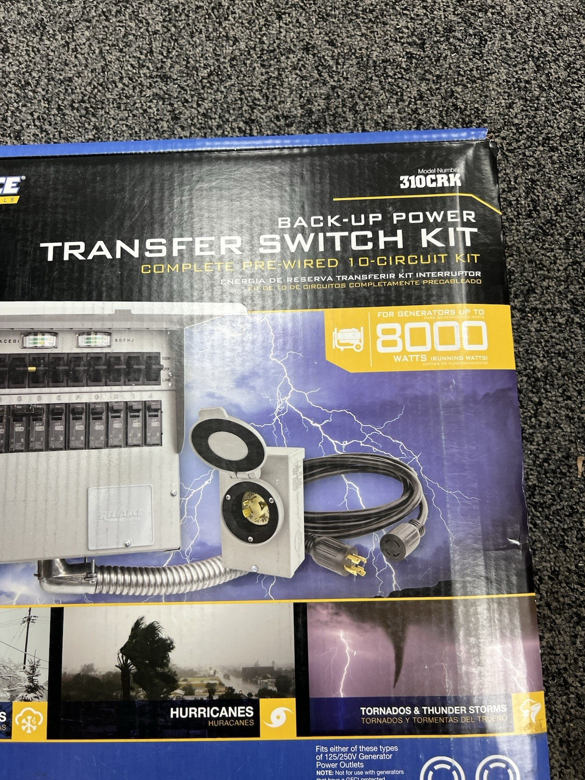 Reliance Controls 310CRK Manual Transfer Switch Kit 10-Circuit *BRAND NEW/SEALED
