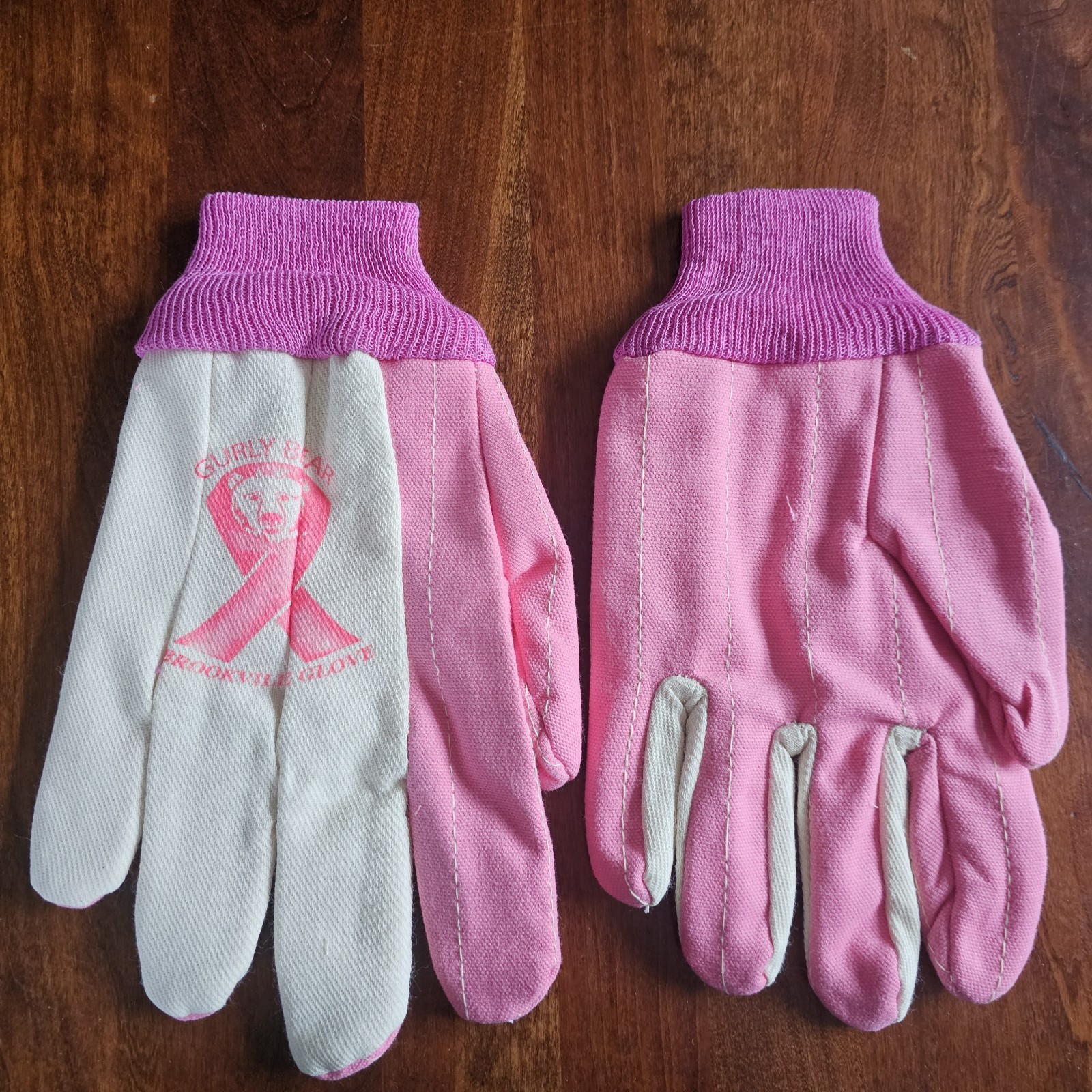 1 Doz Pairs Gurly Bear Work Gloves Brookville Glove Pink One Size New Free Ship
