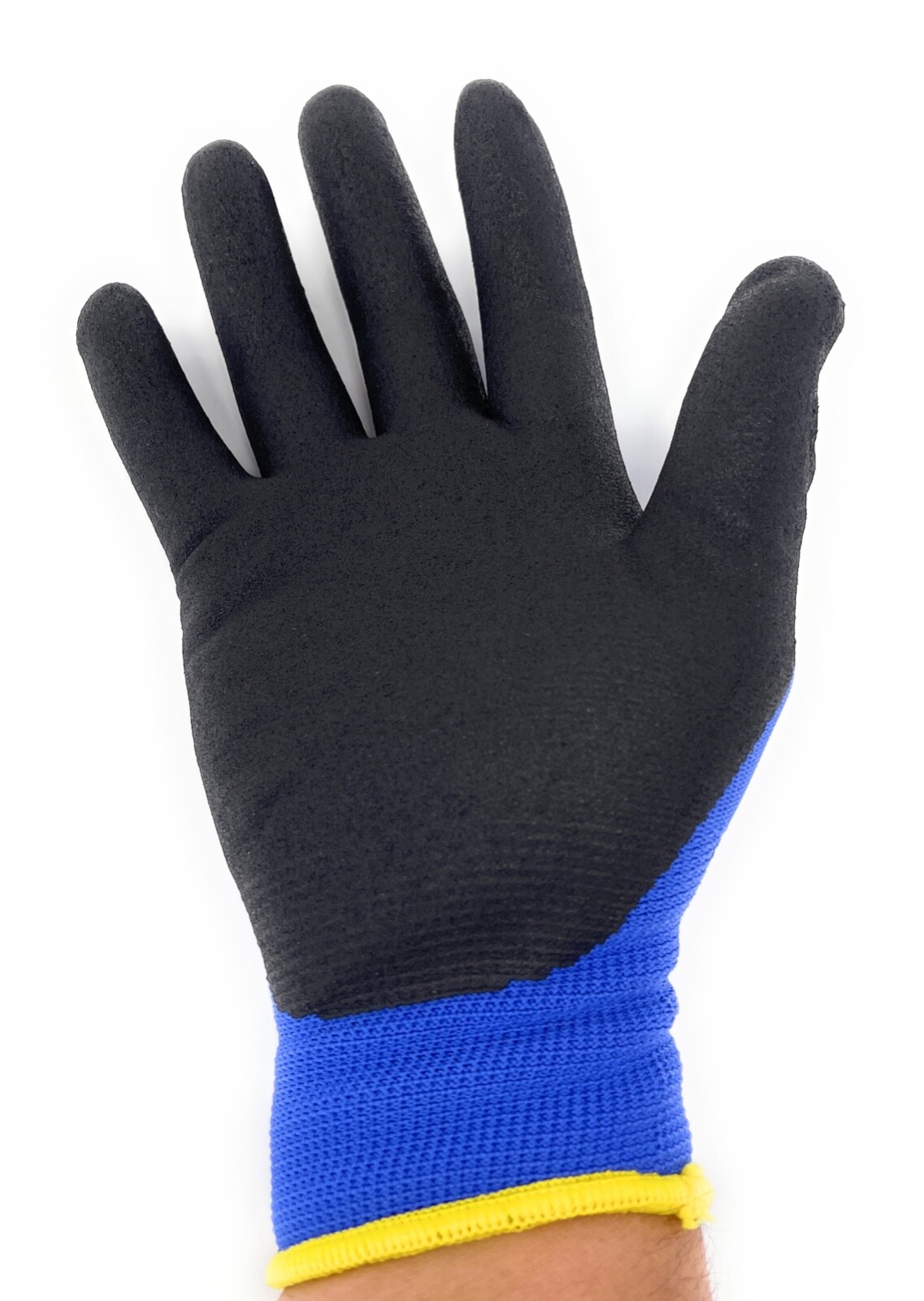 12 Pair Blue Safety Gloves Latex Coated Grip Cut Resistant