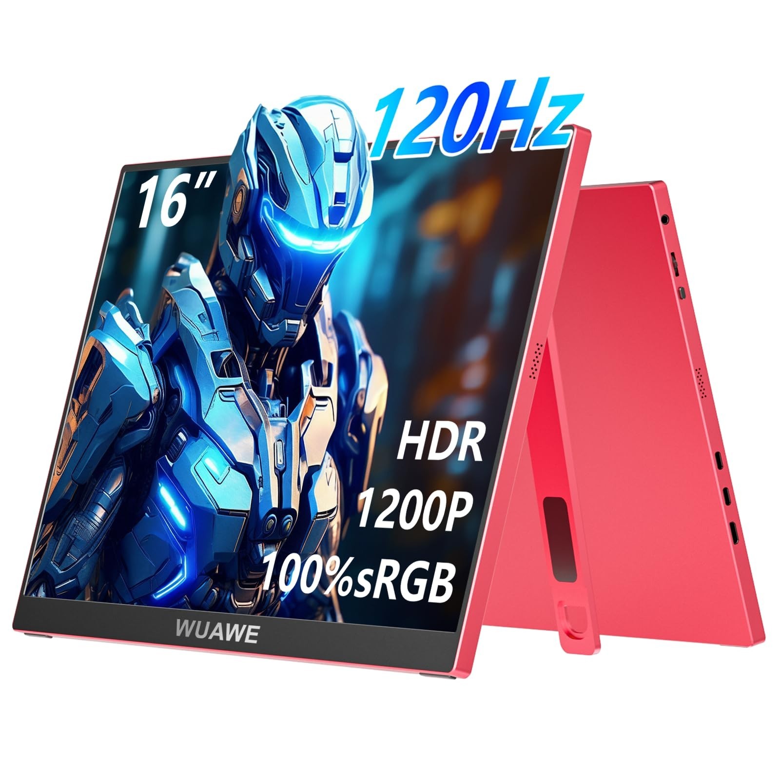 WUAWE 16 inch Portable Laptop Monitor, 100% sRGB Portable Gaming Monitor with…