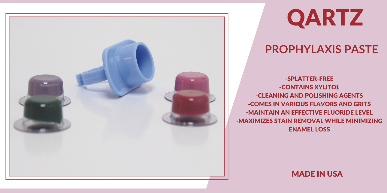 QARTZ PROPHY PASTE CUPS BUBBLE GUM MEDIUM 200/BOX DENTAL W/FLOURIDE – 3 BOXES