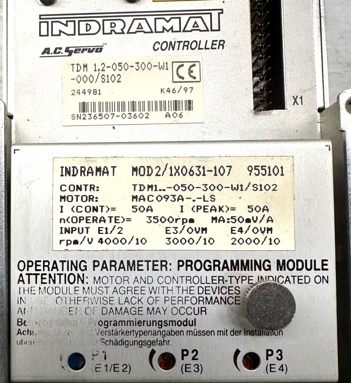 Indramat TDM 1.2-050-300-W1-000/S102 AC Servo Drive Controller 924000 – WARRANTY