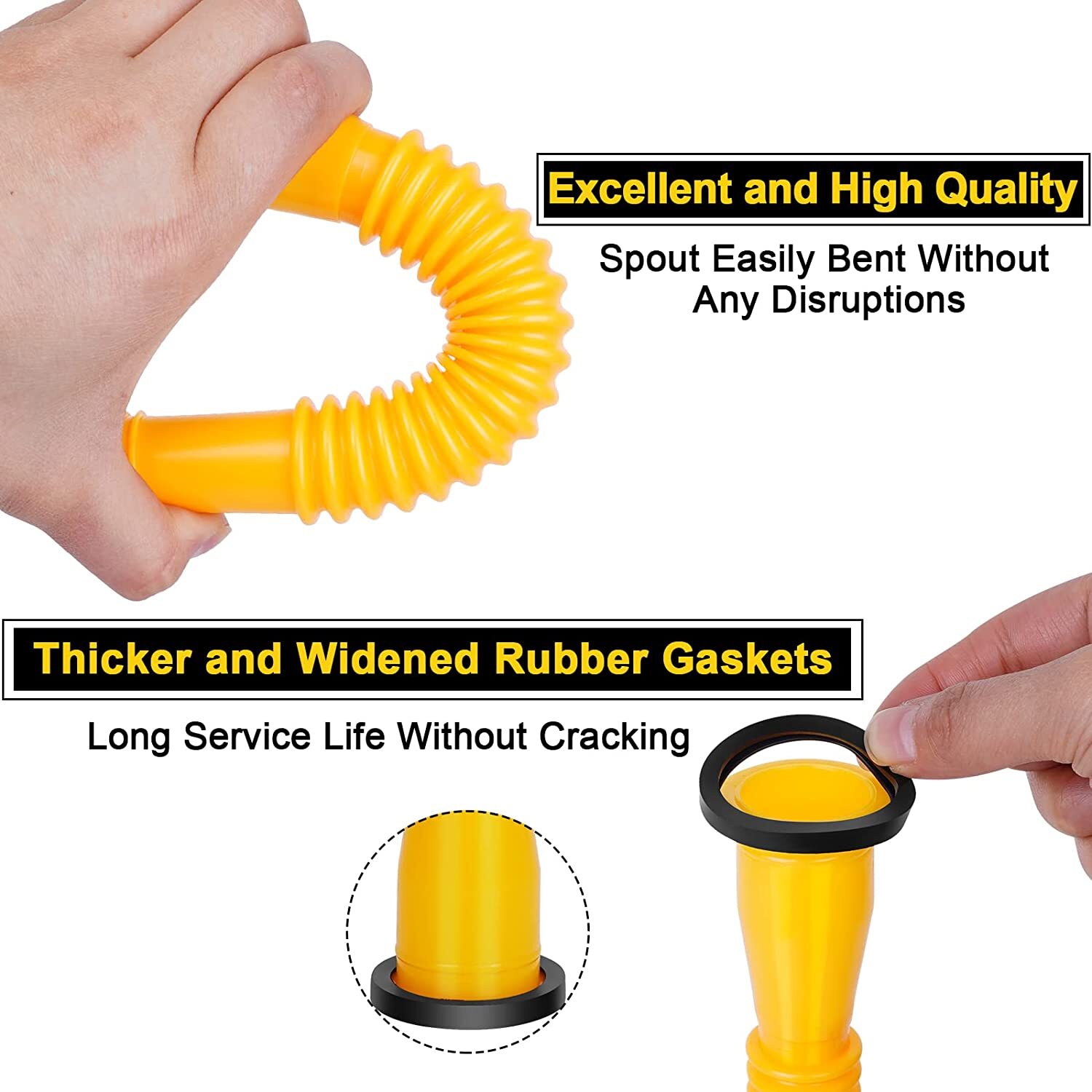 2pack Replacement Gas Can Spout Nozzle Vent Kit for Plastic Gas Cans Caps