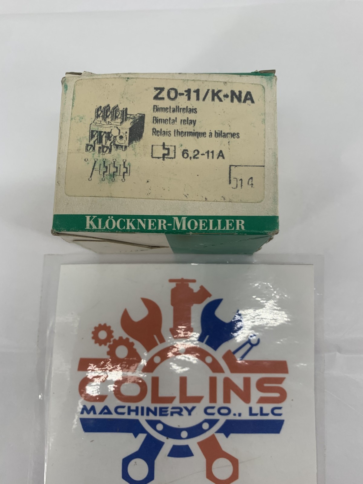 Klockner Moeller Z0-11,K-NA Bimetal Overload Relay 6.2-11.0A Up to 600VAC 3P 3PH