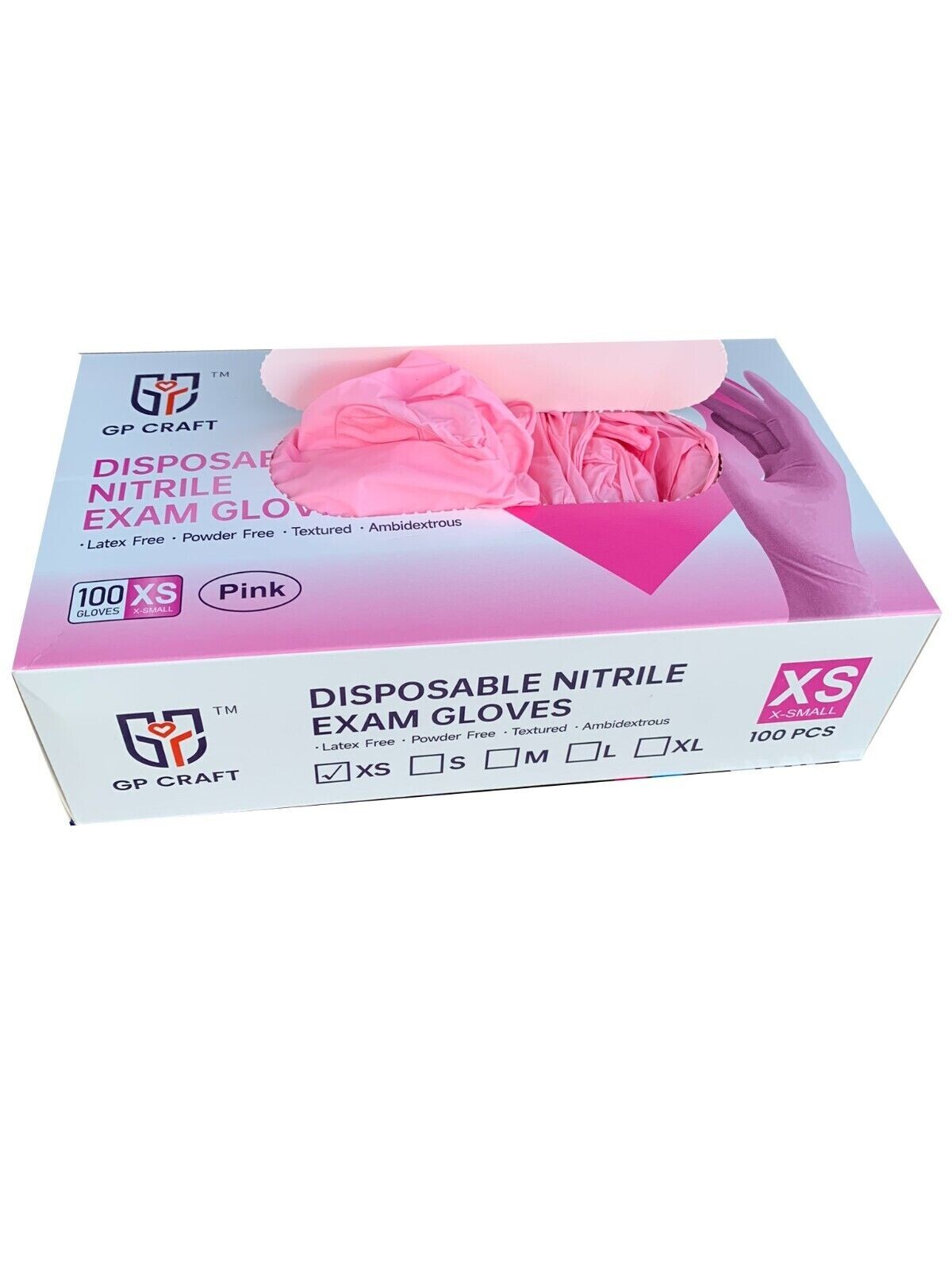 GP Craft Medical Nitrile Gloves 3.5Mil Powder Latex Free Disposable (100pcs)