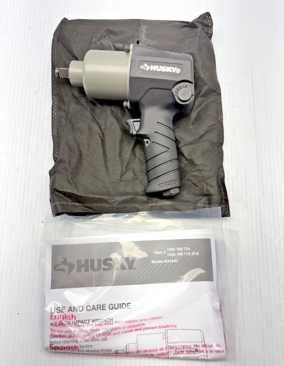 Husky 1/2 in Impact Wrench 450 Ft-LBS 1006 769 724