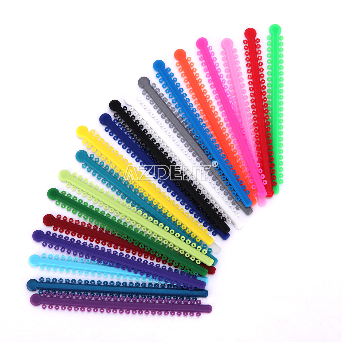 Dental Ortho elásticos cadena látex ligadura elástica bandas para soportes Ties