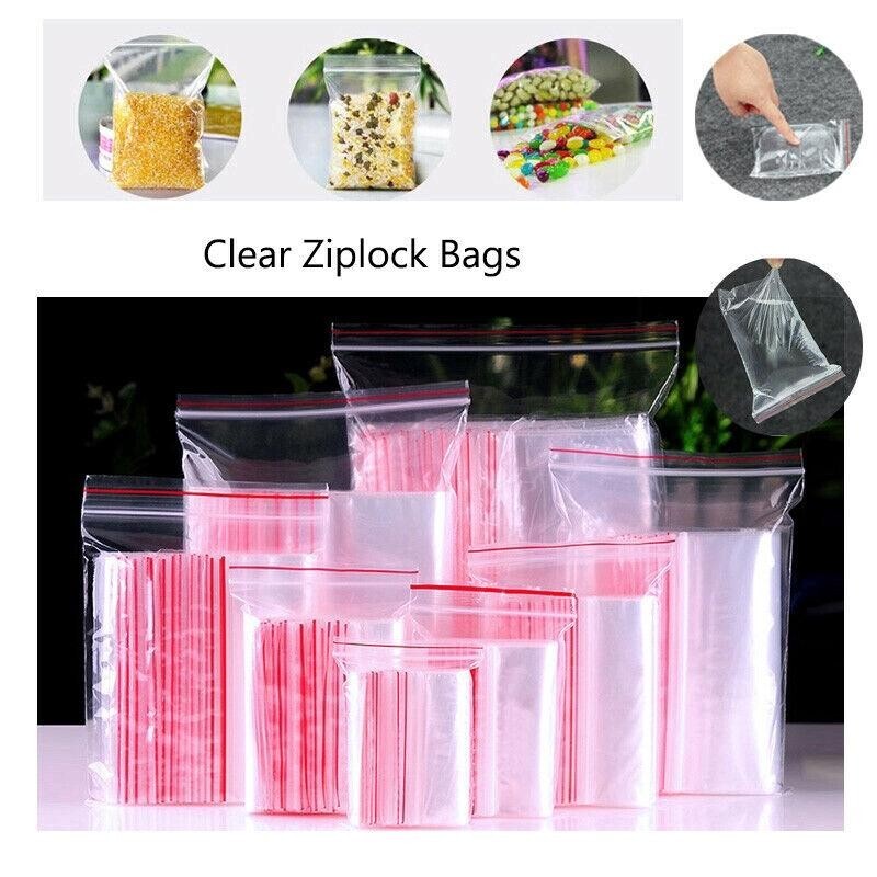 Grip Seal Bags Self Resealable Grip Poly Plastic Clear Zip Lock MIX 2 Mil 2ML