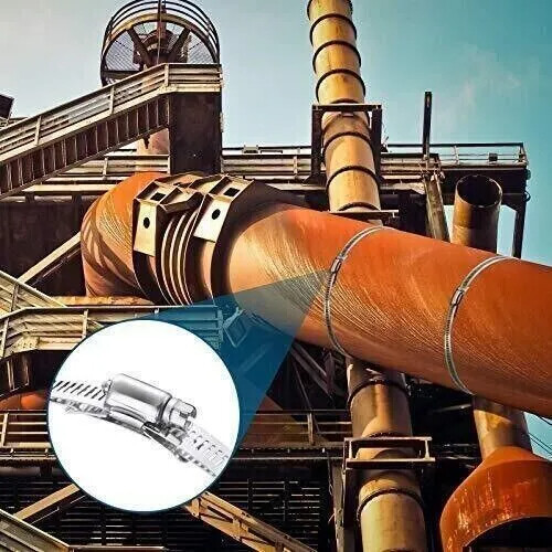 Adjustable Large Hose Clamps Worm Gear Stainless Steel Clamp Fasteners USA Sell
