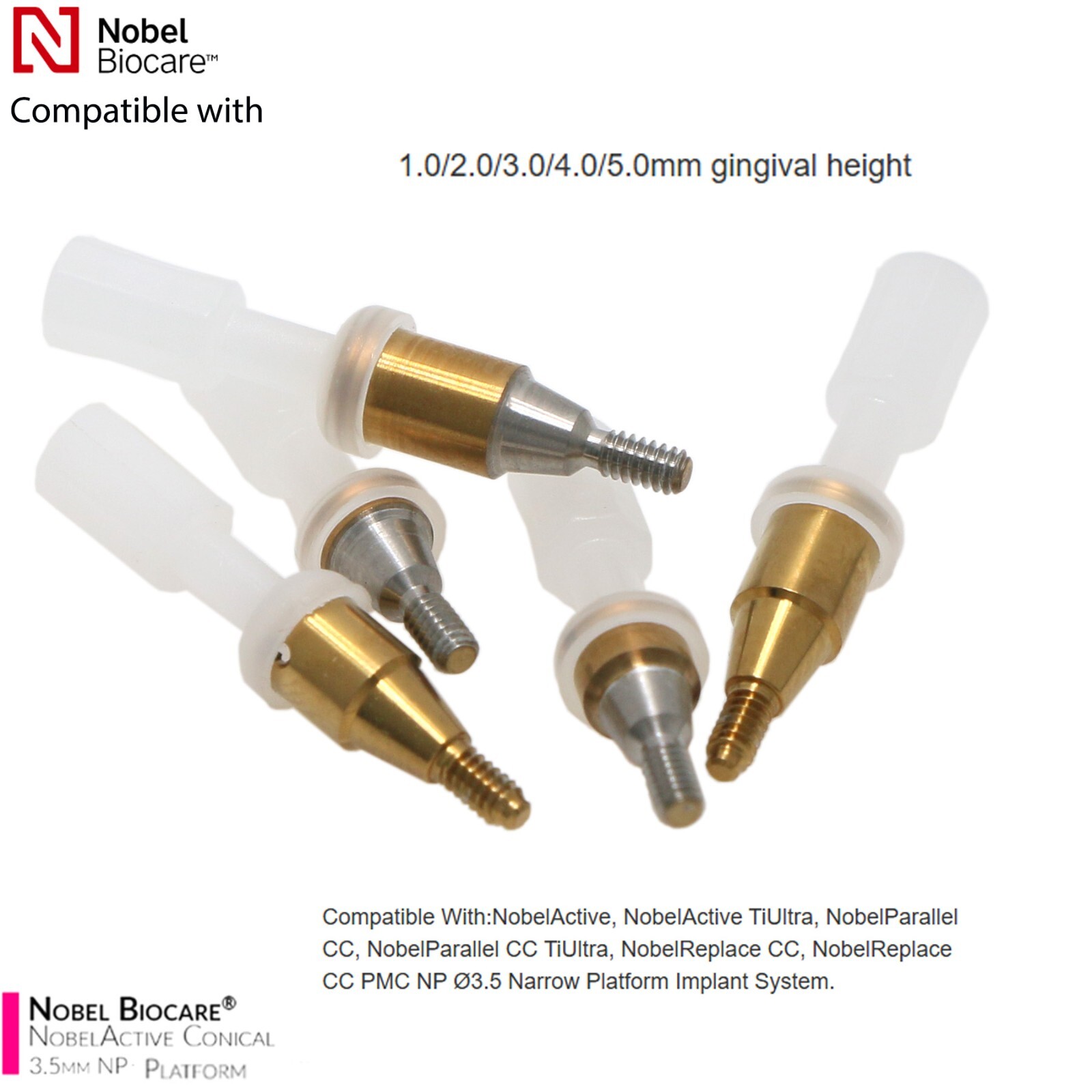 Nobel Biocare CC Hex Locator/Healing Cap Abutment Analog Impression Coping NP/RP