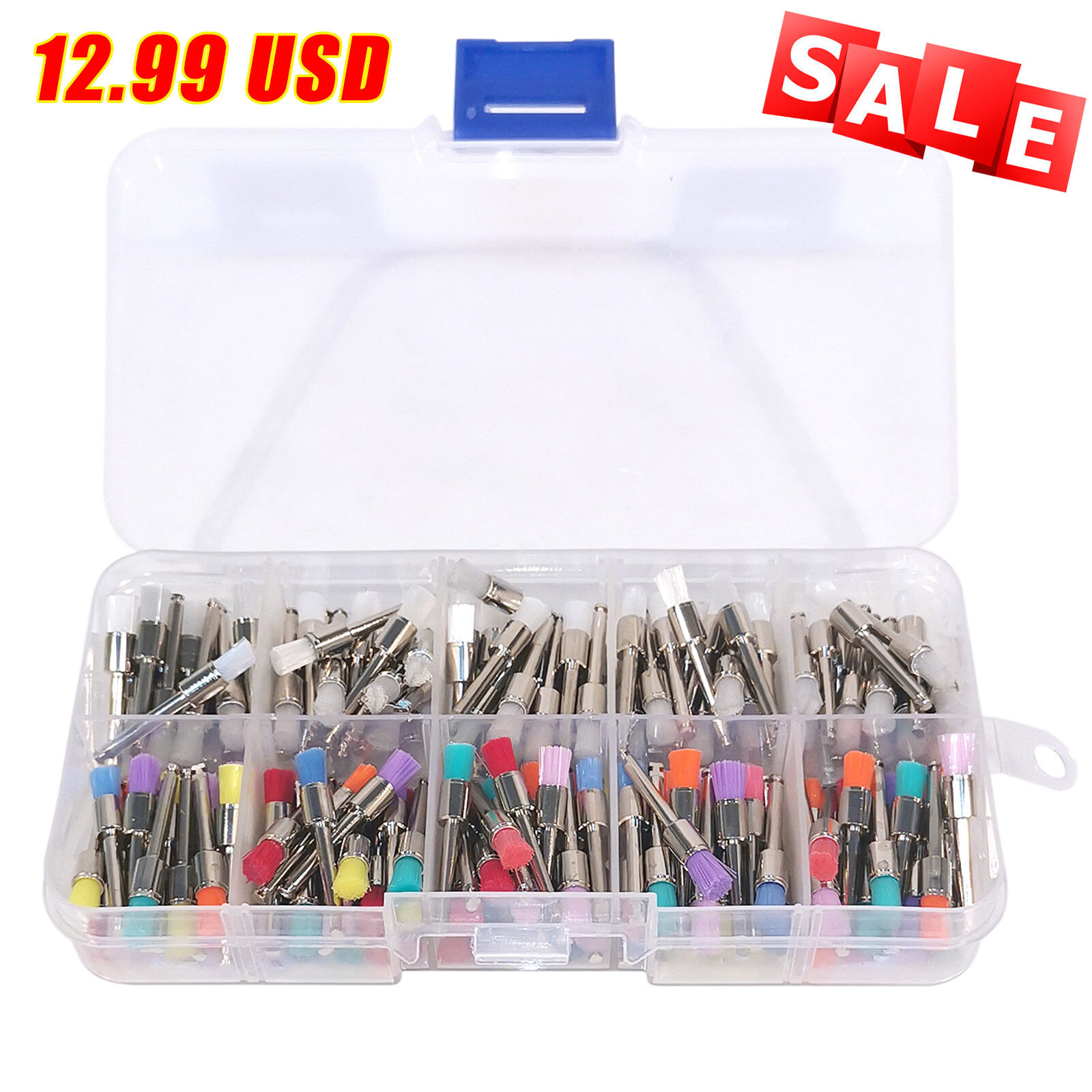 200 pcs Dental Teeth Prophy Brushes Polishing Tapered Latch Type Mixed 2.35mm