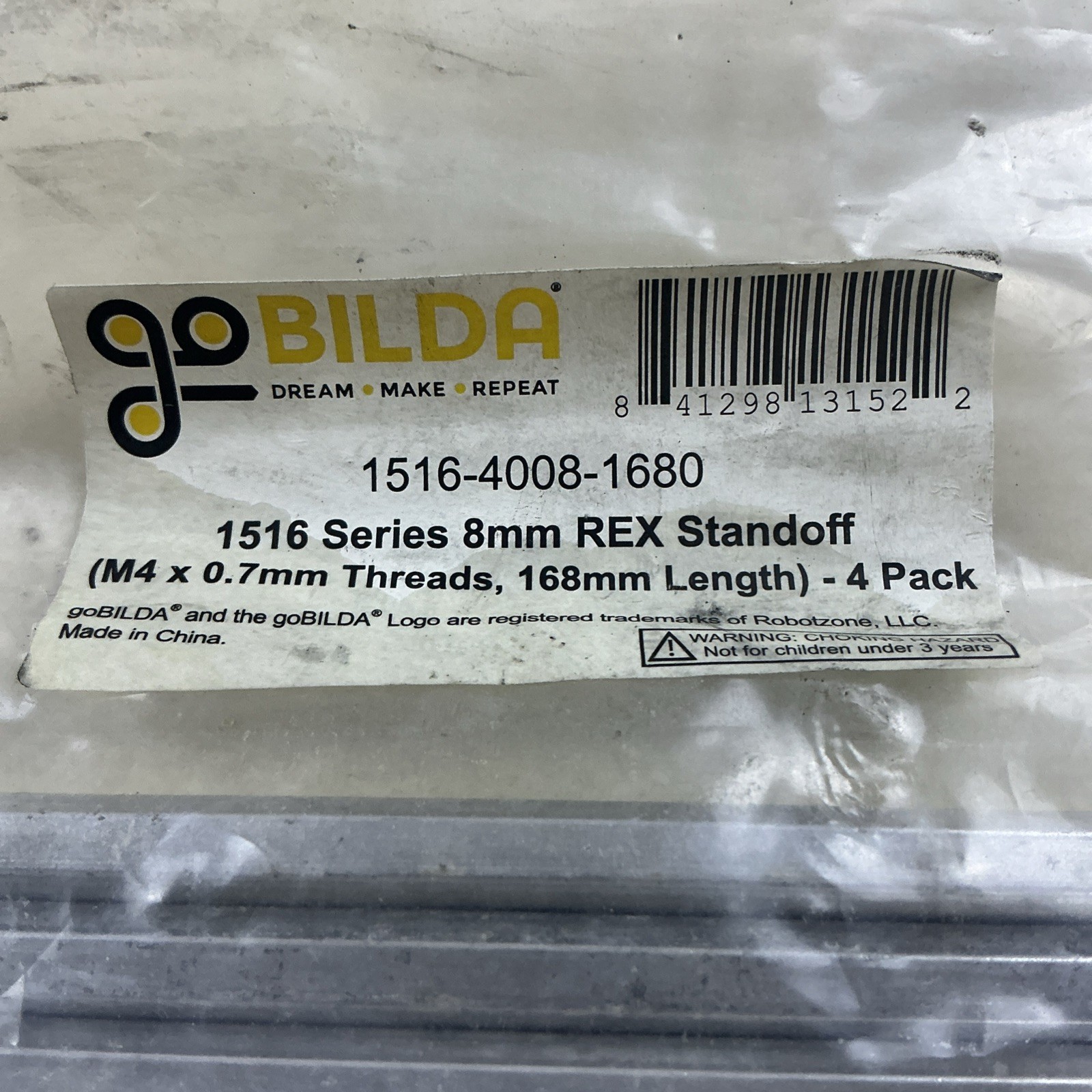 1516 Series 8mm REX Standoff (M4 x 0.7mm Threads, 168mm Length) – 4 Pack Bilda