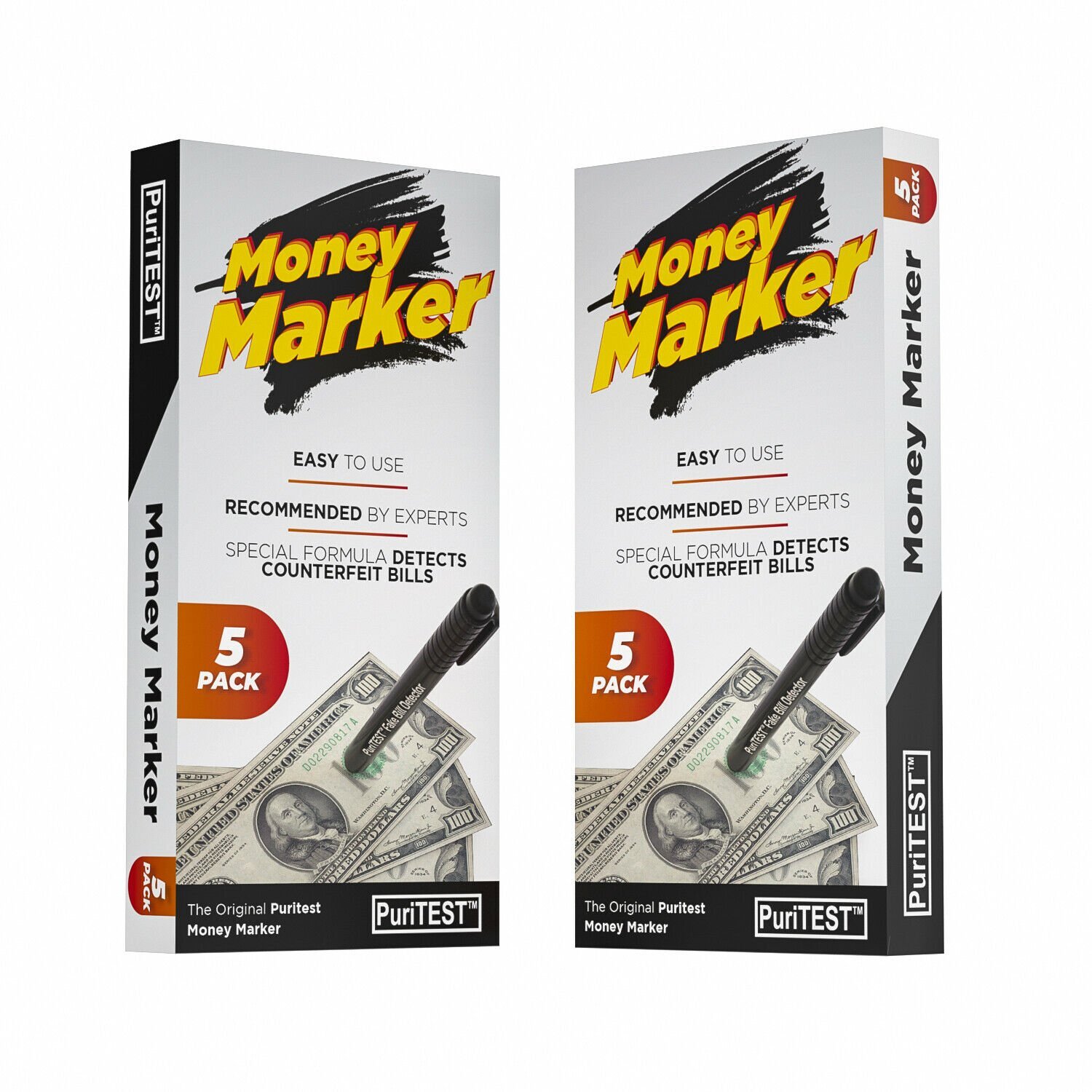 5 Pack Counterfeit Money Detector Pen Marker Fake Dollar Bill Currency Check