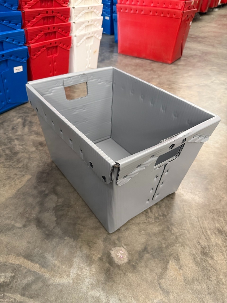 Lot of 10 Corrugated Plastic Postal Mail Type Totes Bin 18.5″L x 13.5″W x 11.5″H