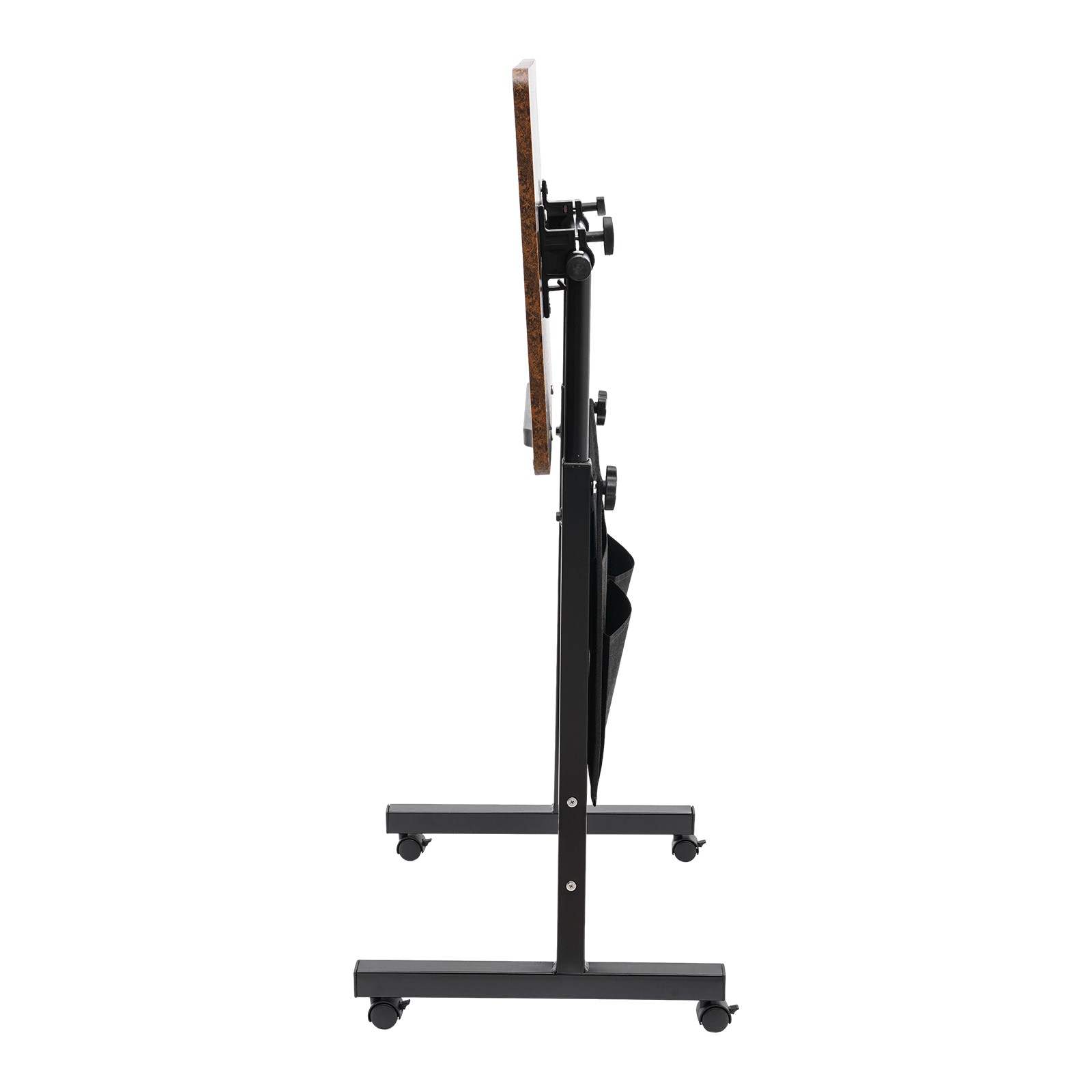 Rolling Laptop Desk Adjustable Height Computer Table Stand up Office w/ Storage