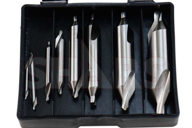 Shars #1-8 60 Degree HSS Center Drill Combined Drill & Countersink 8 PCS Set !}