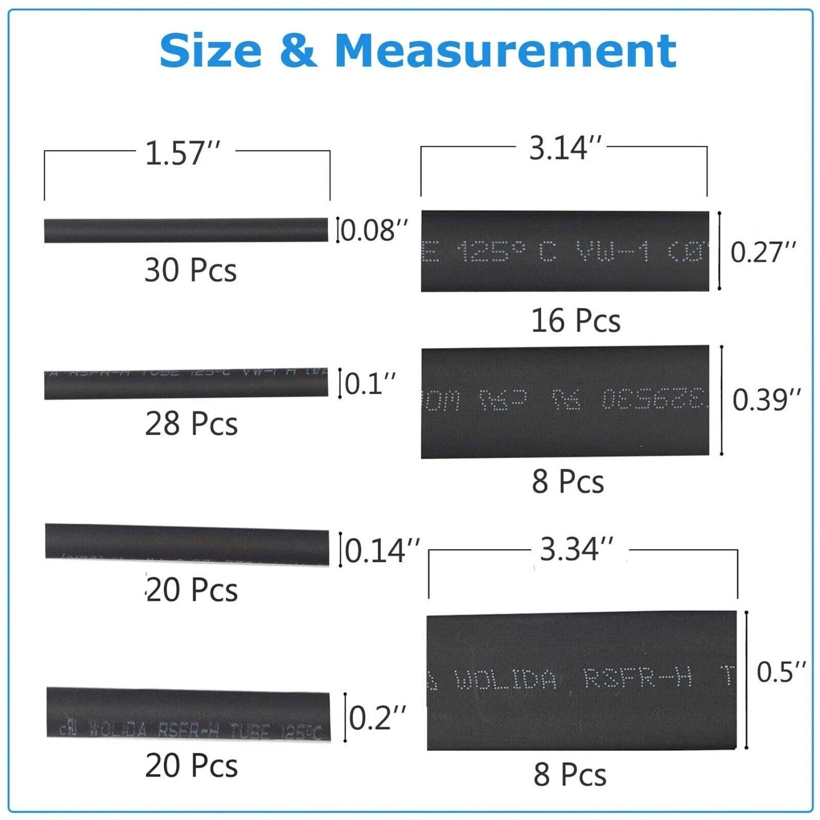127pcs Heat Shrink Tubing Electrical Wire Insulation Cable Connection Sleeve Kit