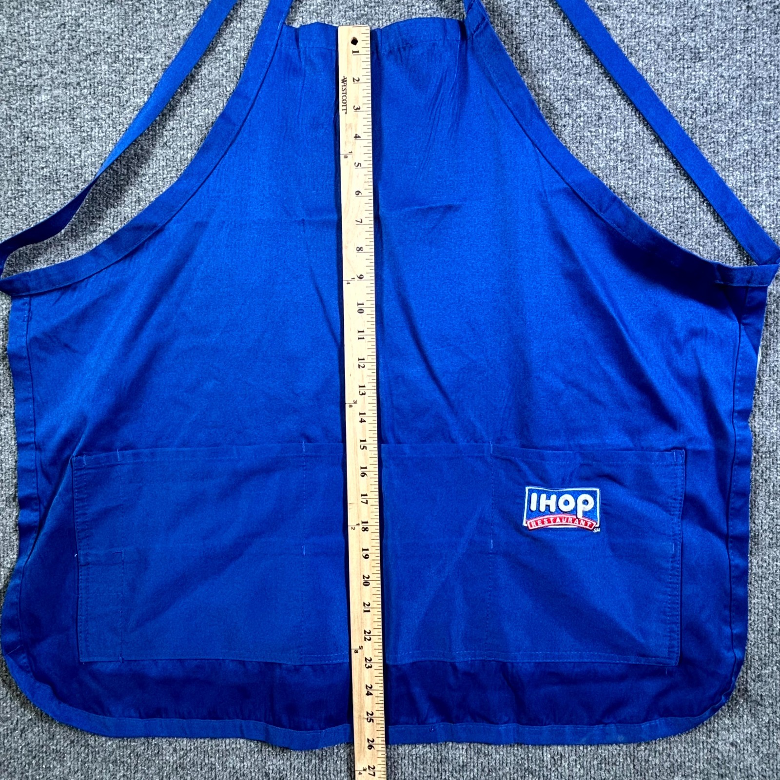 IHOP Restaurant Apron Unisex One Size Blue Polyester Casual Employee Workwear