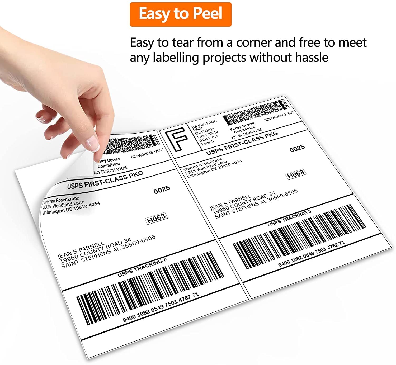 1000 Premium 8.5″ X 5.5″ Half Sheet Self Adhesive Shipping Labels 2 Per Sheet