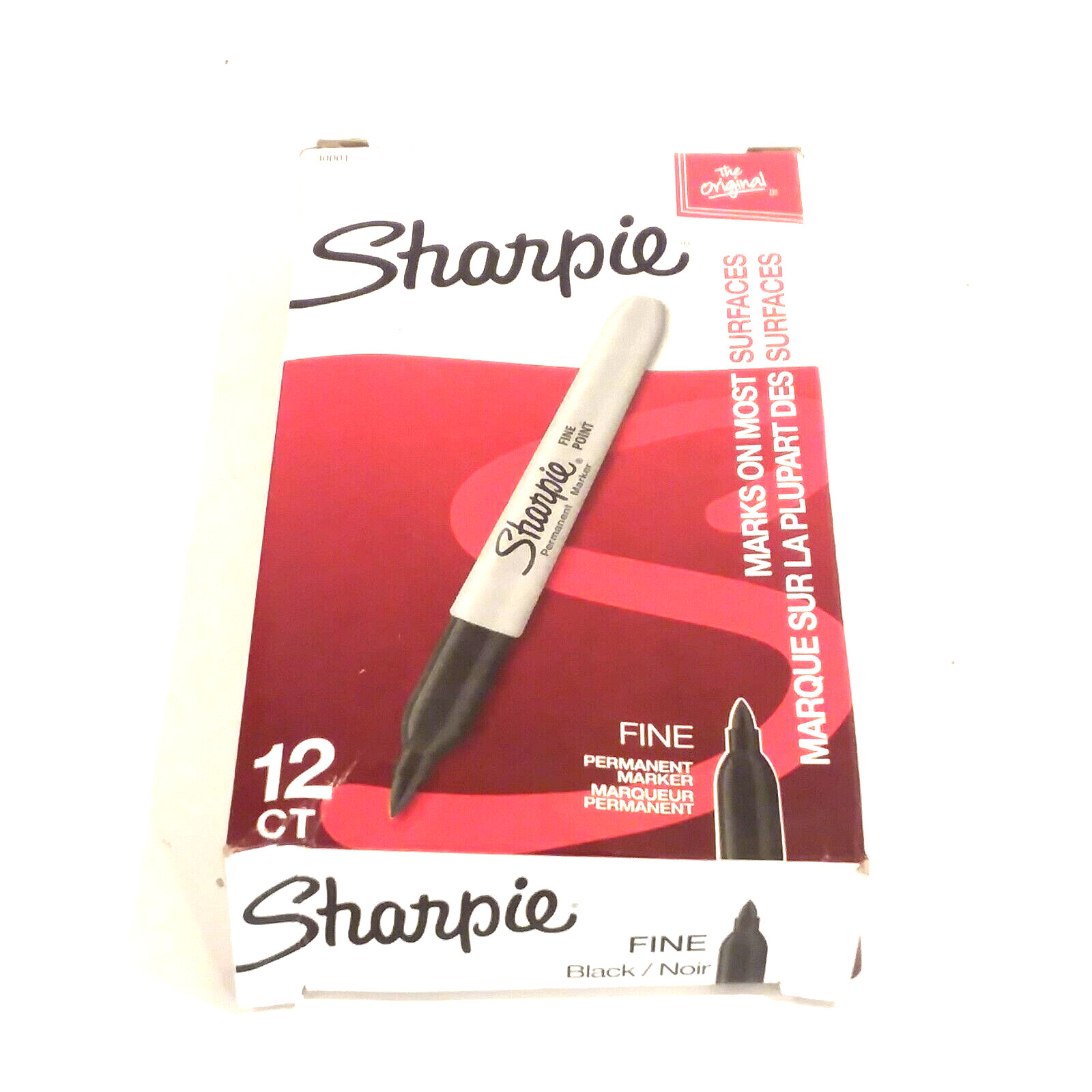 12 Sharpie 30001 BLACK Permanent Markers Fine Point Tip NEW BLIND SHIP AVAILABLE
