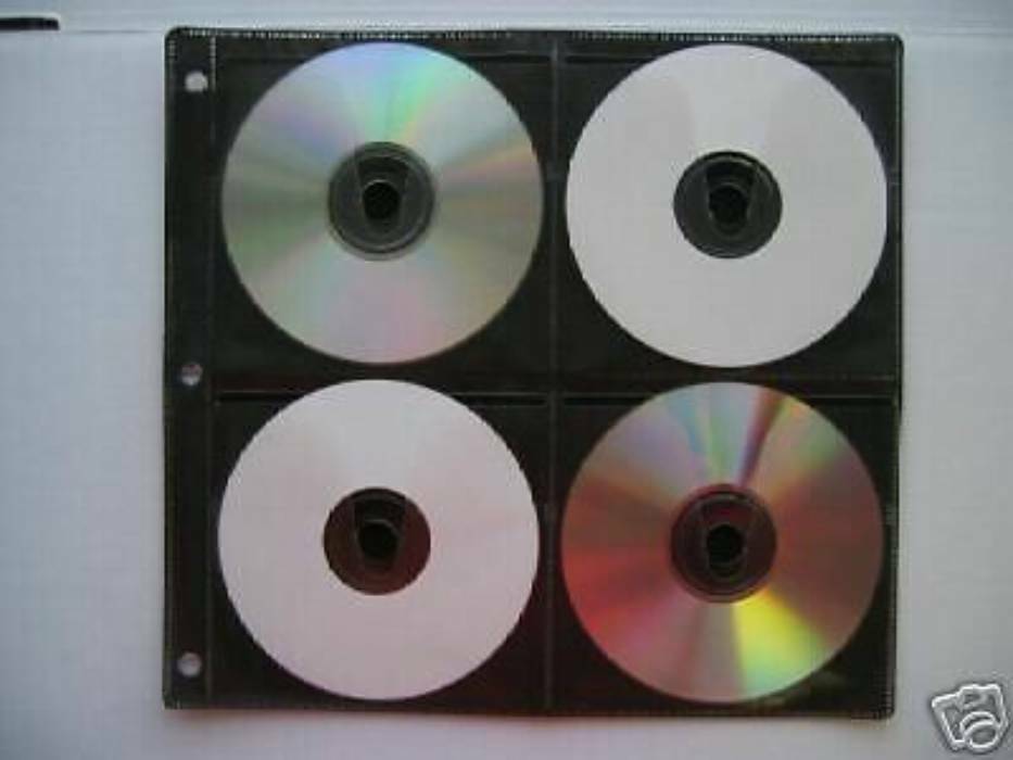 50-Pack Black 8 Disc CD DVD Poly Sleeves 3 Ring Binder, Fits 400 CDs, SF005BLK