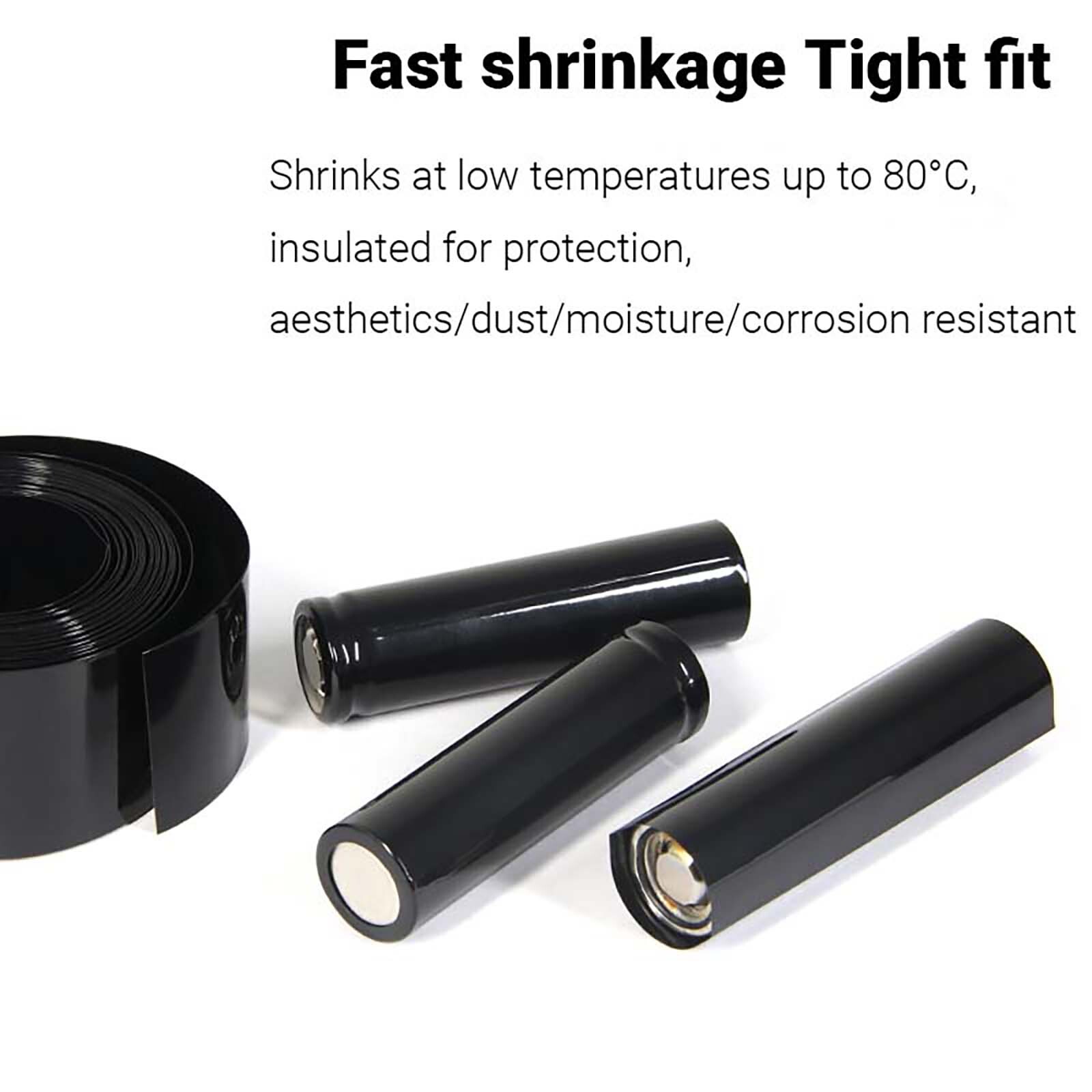 PVC Heat Shrink Tubing Wrap RC Battery Pack 7mm – 500mm Flat Size Black