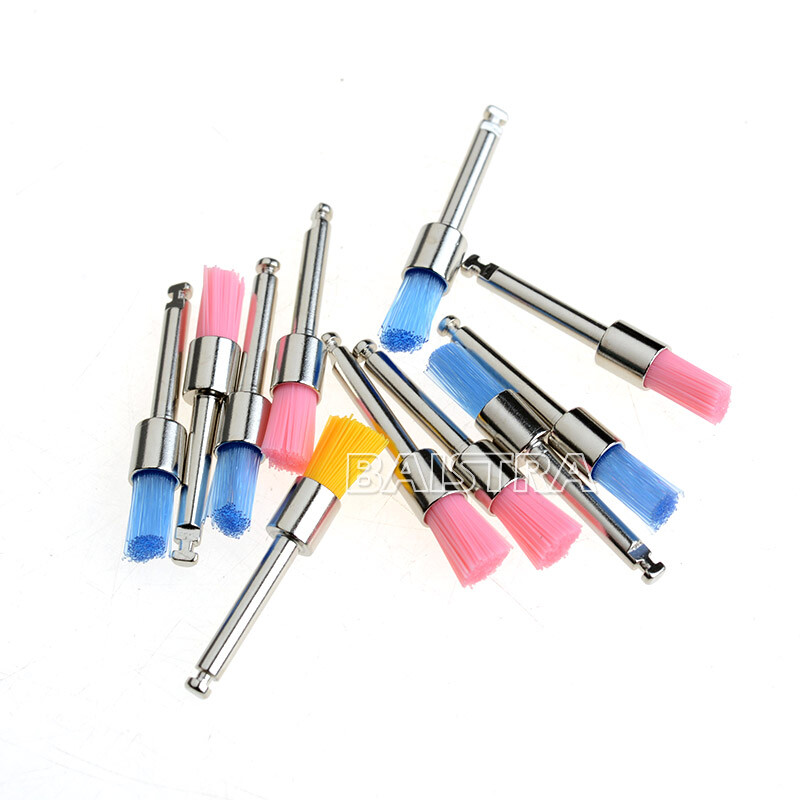 100pcs de cepillos de pulido de nailon dental Copas profilácticas RA tipo plano
