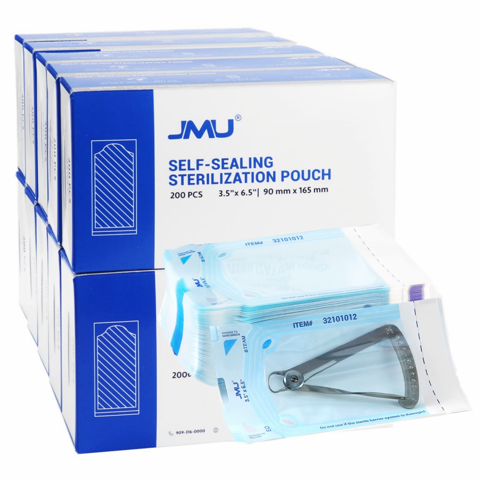 JMU Self Sterilization Pouches Autoclave Pouch 3.5*6.5″ Sterilizer Bags 1000pcs
