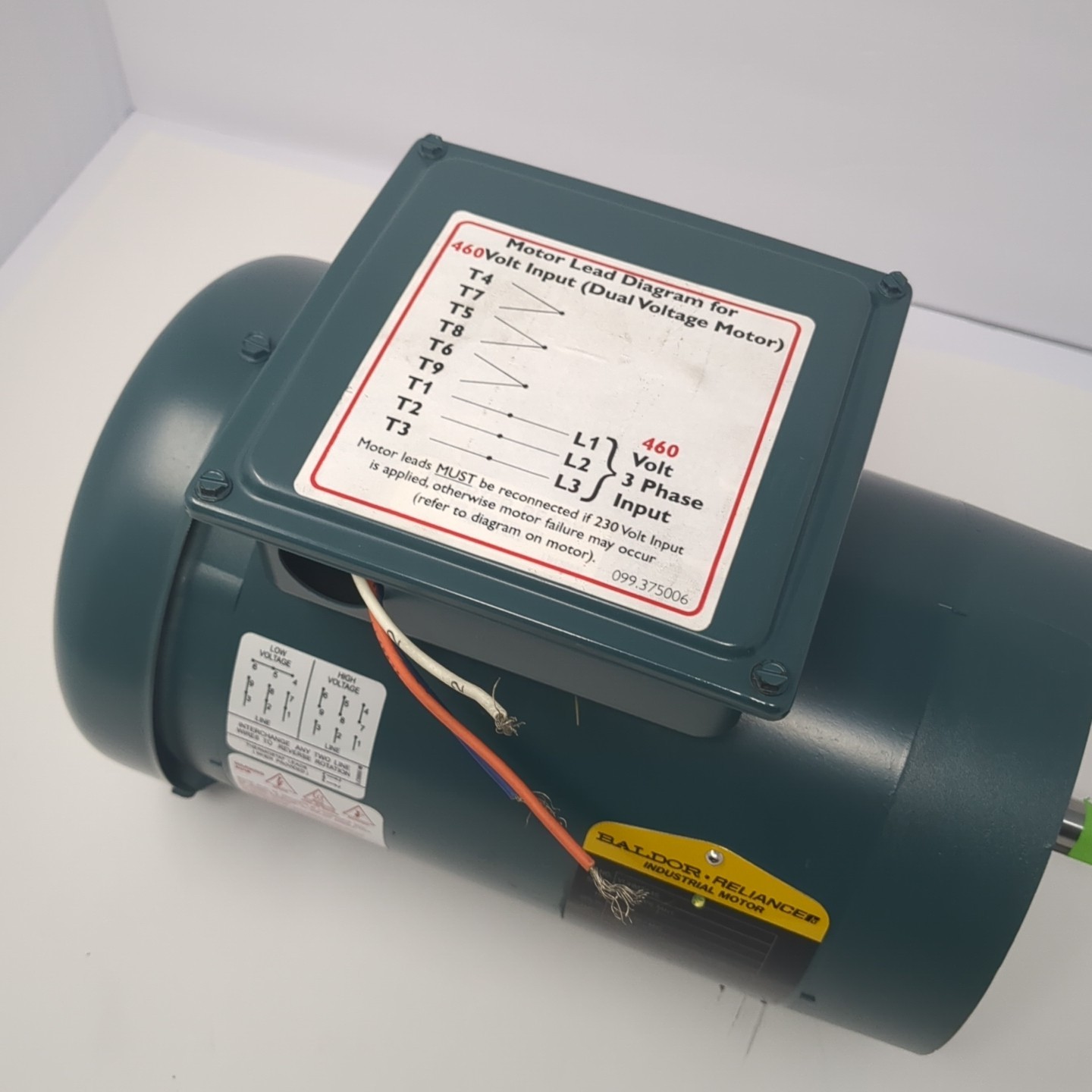 Baldor VUHM3546 Industrial AC Motor 1Hp 1750RPM 208-230/460V-AC 3PH 56C