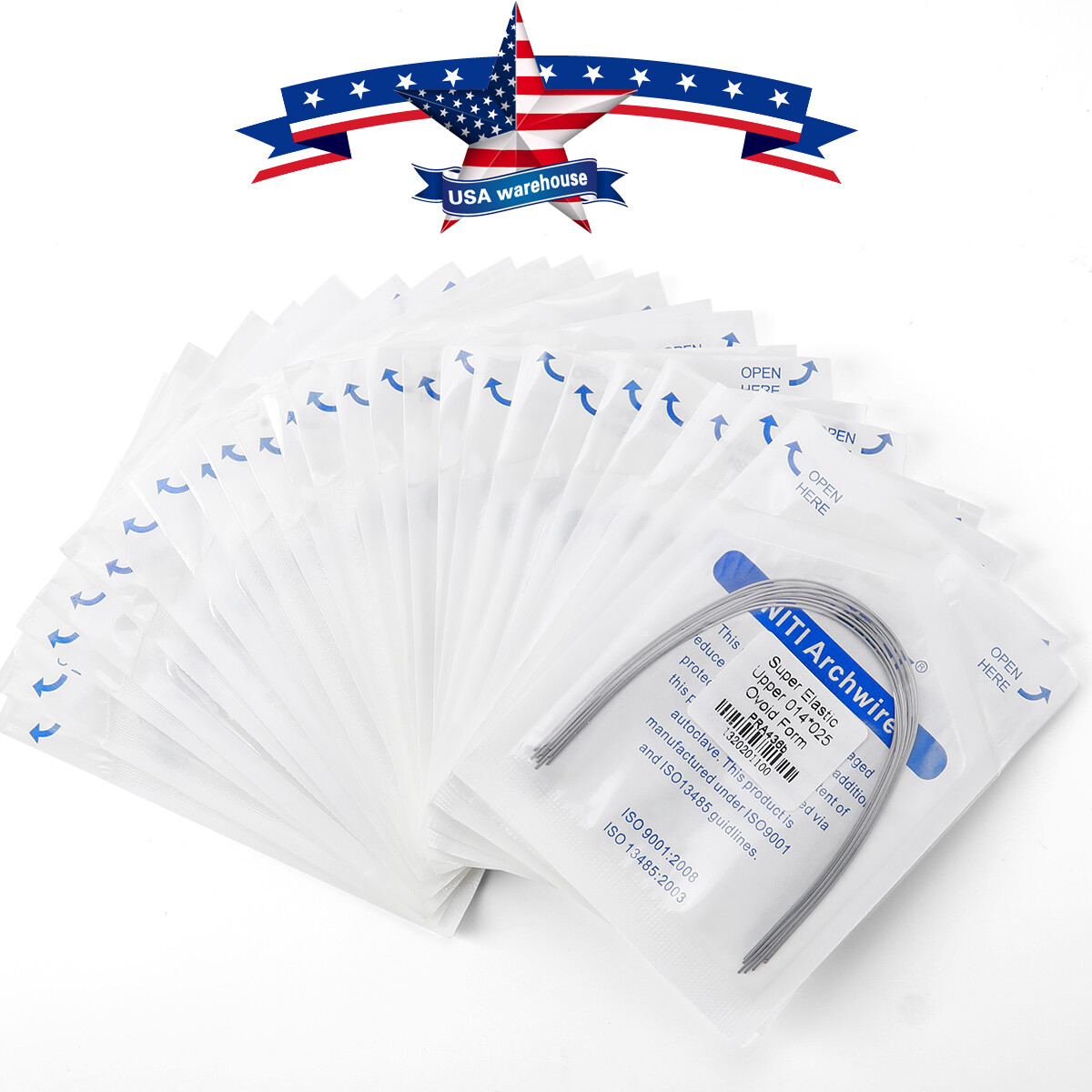 AZDENT Dental Orthodontic Super Elastic Niti Rectangular Arch Wires Ovoid Form