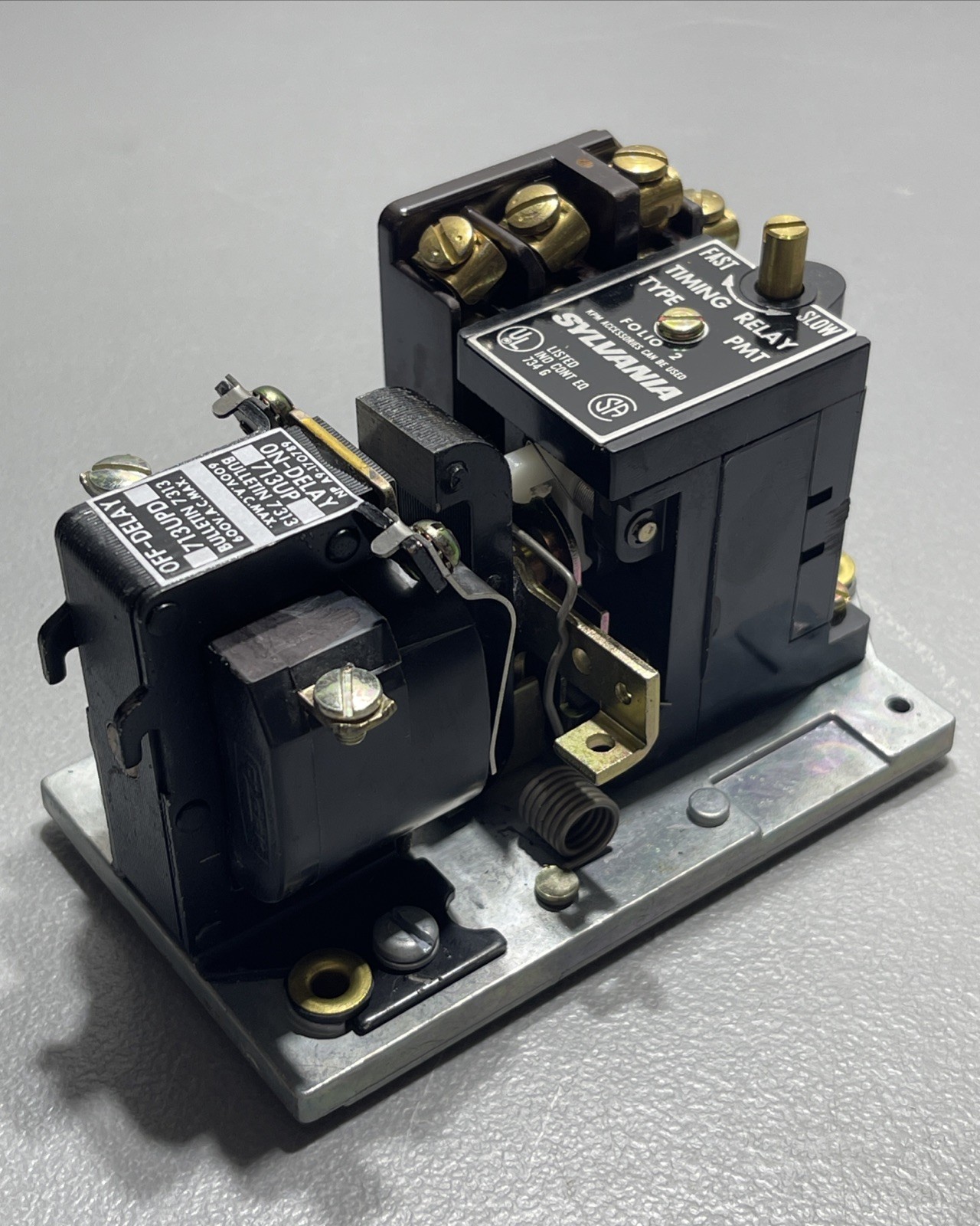 Joslyn Clark 713UP-76 PMT Pneumatic Timing Relay Open Type 10A 600VAC 50430