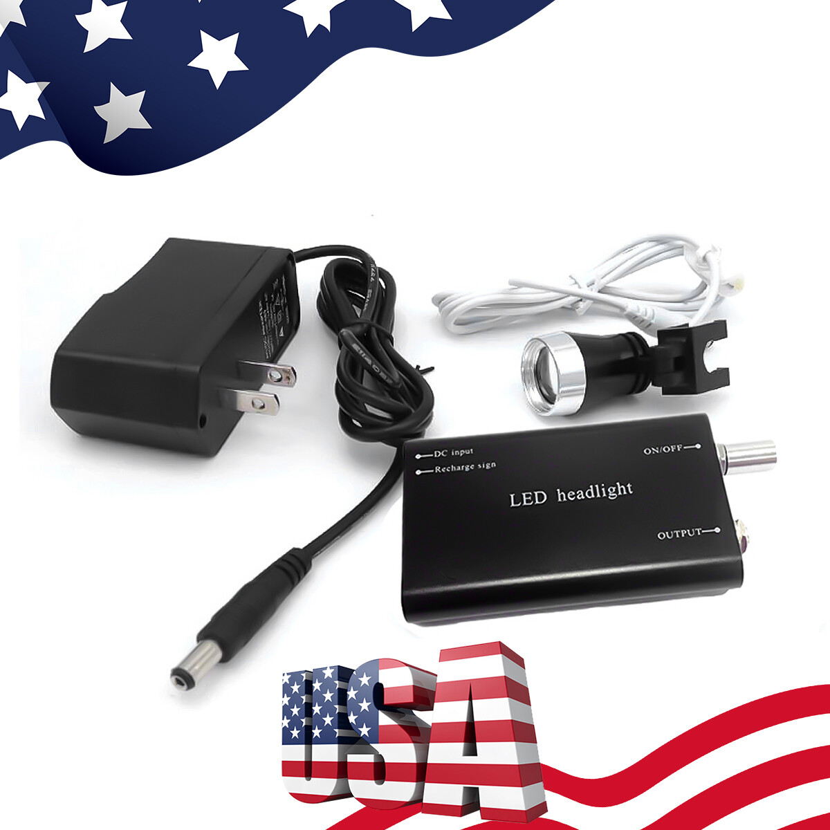 Portable Dental LED Headlight Surgical For Binocular Loupes Optical Glass Lab US
