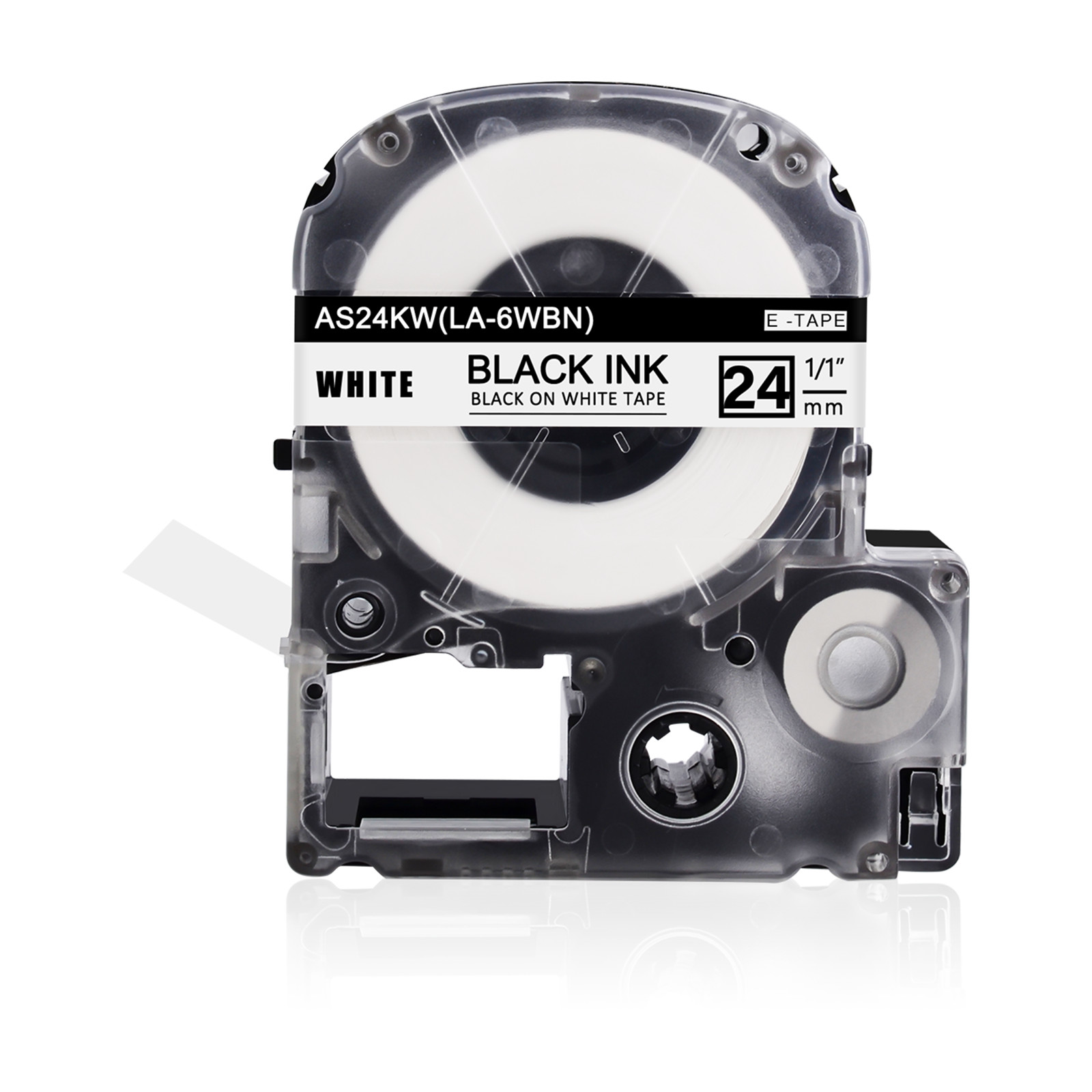 2PK Compatible with EPSON K-Sun 224BW 224BWPX 24mm Tape Black on White Label