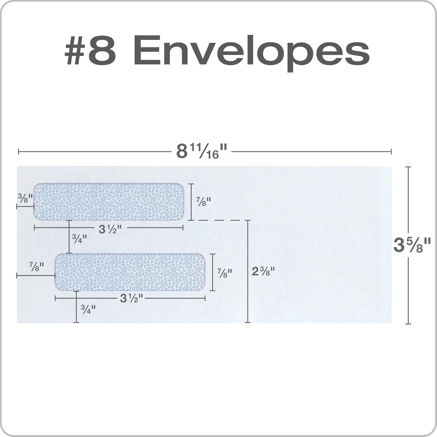 Quality Park #8 Double Window Envelopes, Self 500 Count (Pack of 1), White