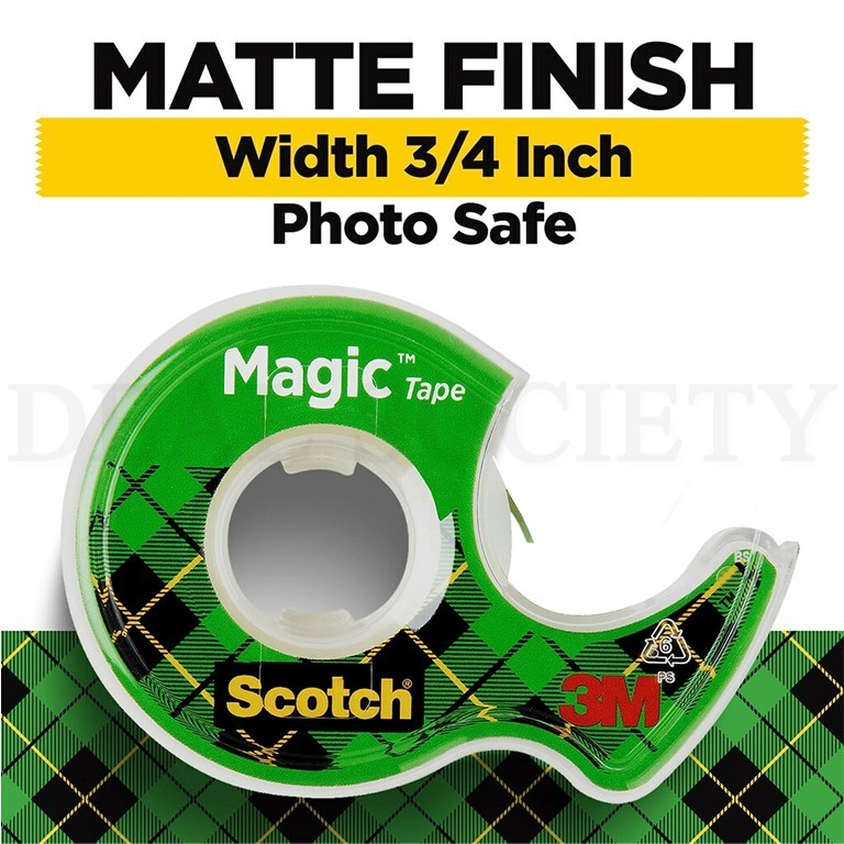 Scotch Magic Tape Transparent 0.75in X 350in Rolls Lot of 6