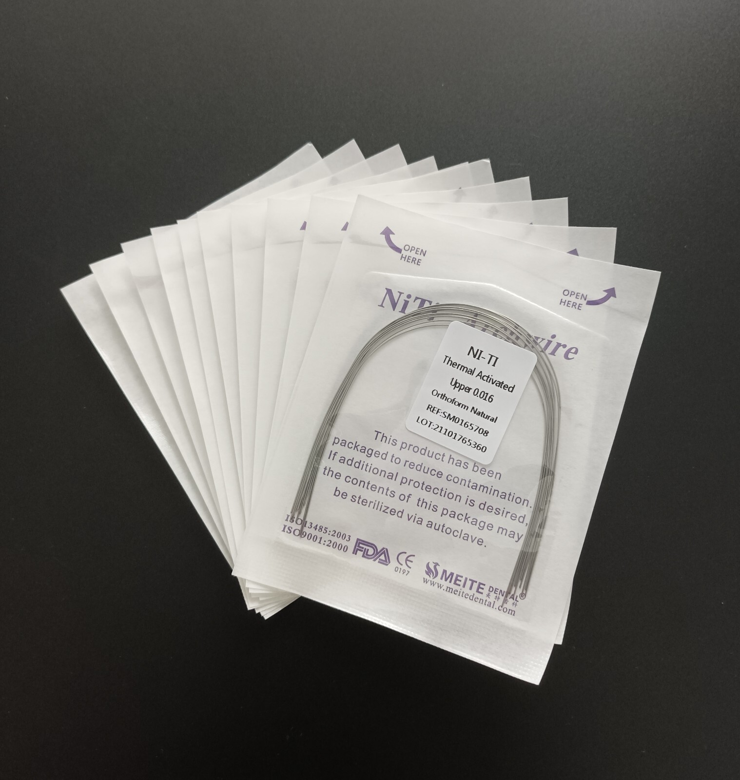 10Packs Dental Orthodontic Thermal Activated Niti Round Arch Wires Natural Form