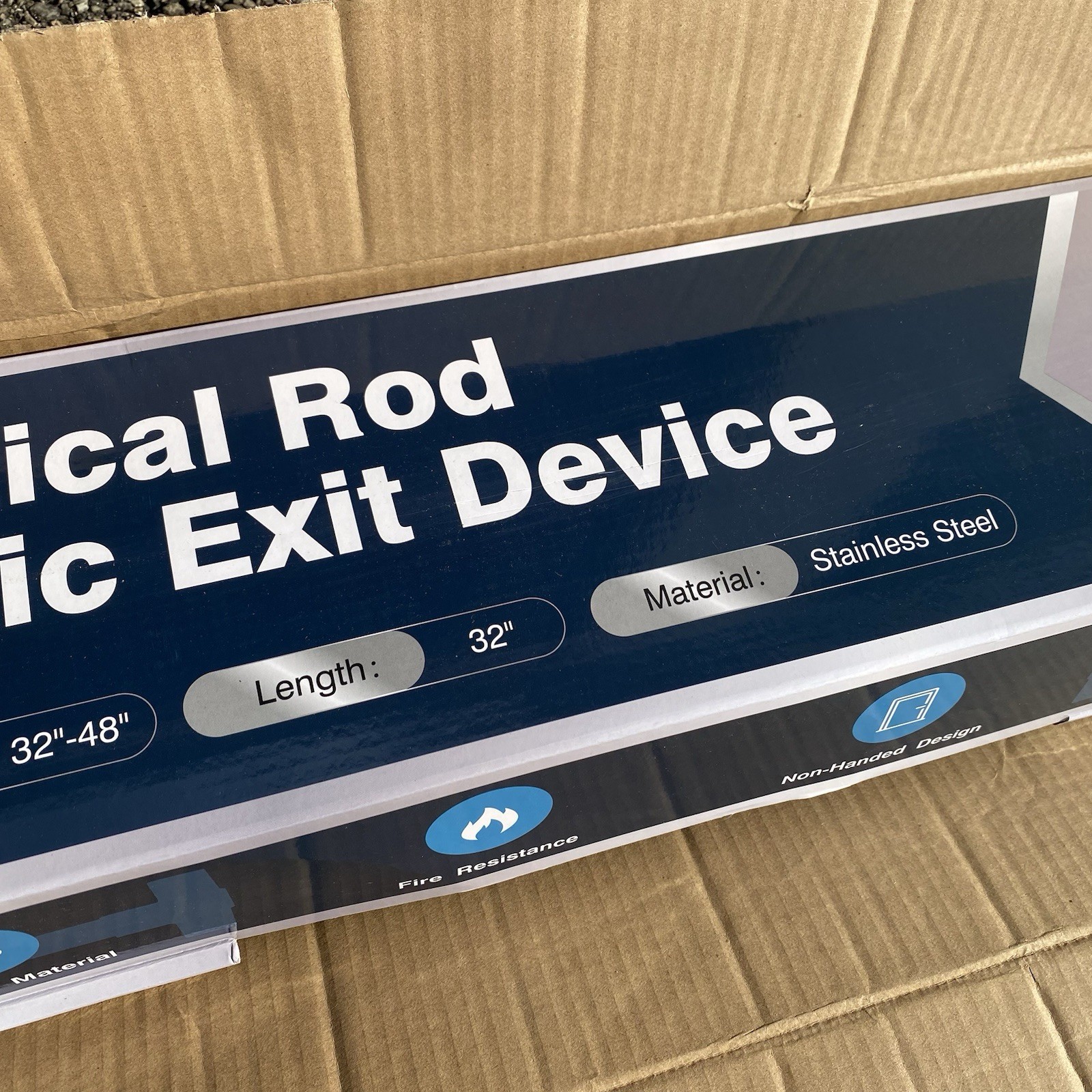Commercial Panic Bar with Vertical Rod 32-48 in Push Exit Device Stainless Steel