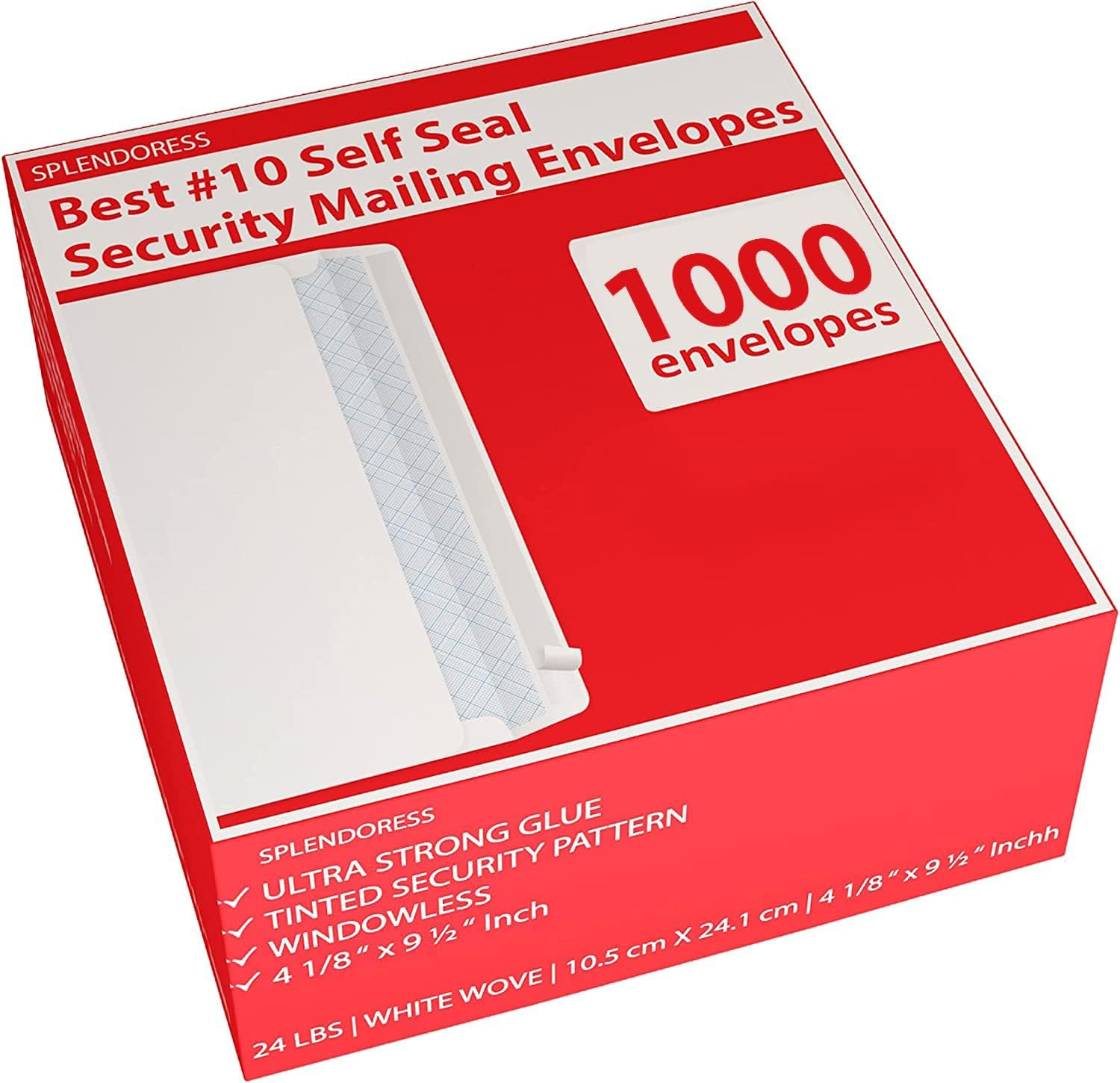 #10 Envelopes Letter Size Self Seal | 1,000 Business Mailing Security Peel