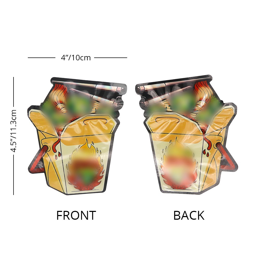 100 pcs Cartoon Shapes Mylar Bags Zip Seal Bags Resealable Candy Baggies 3.5g