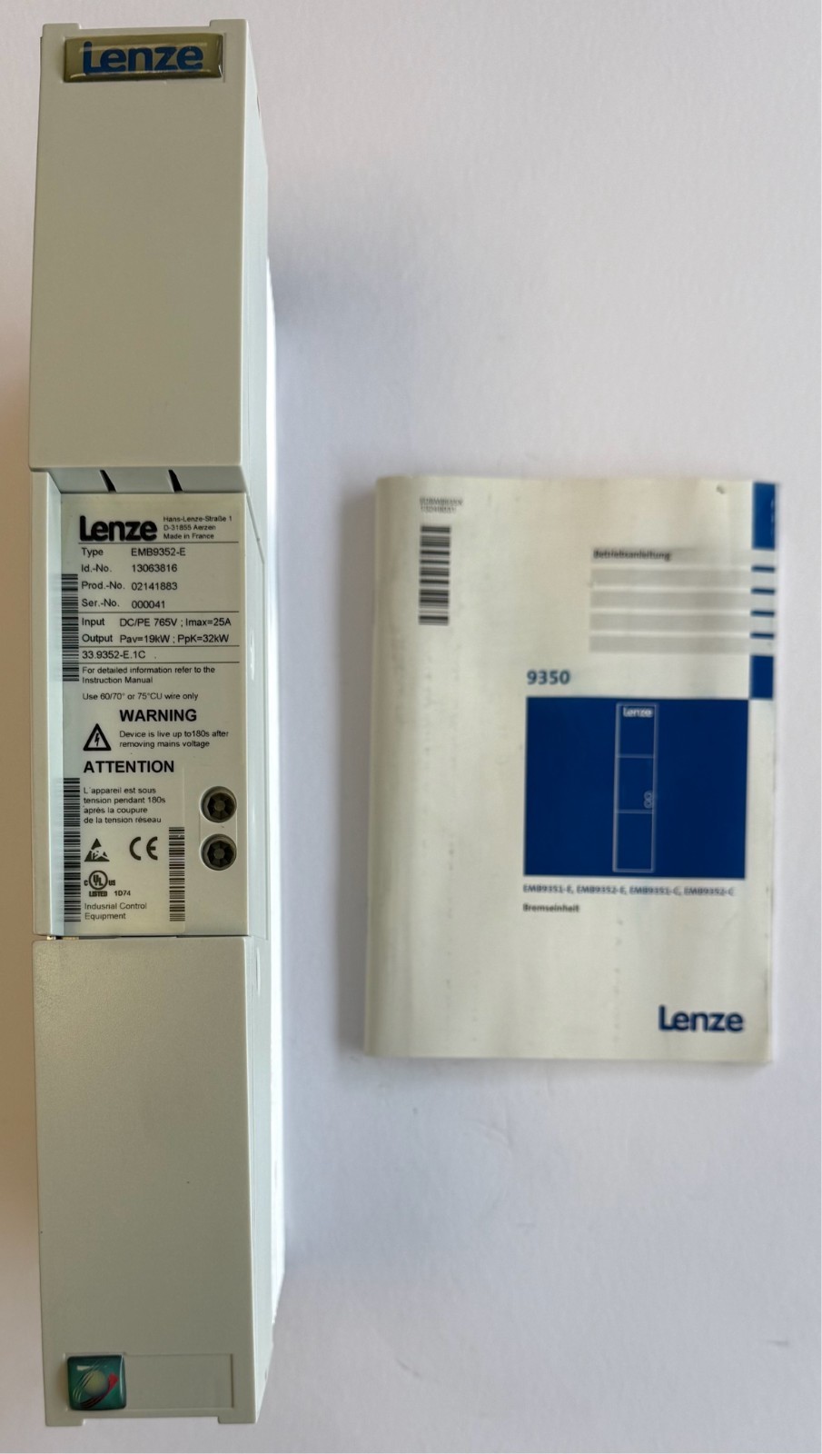 Lenze Brake Module / DC/PE 765V / 13063816 / EMB9352-E / New Without Original Packaging