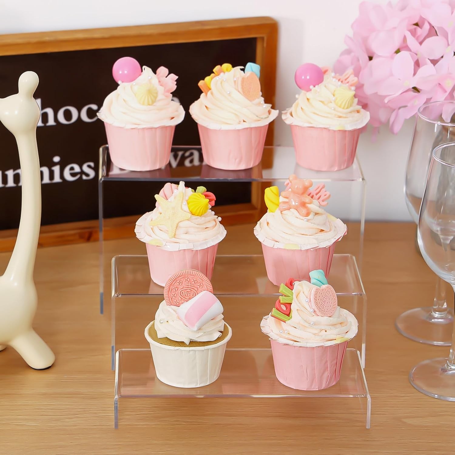 10pcs 2 Set Acrylic Risers for Display Clear Perfume Organizer Stands
