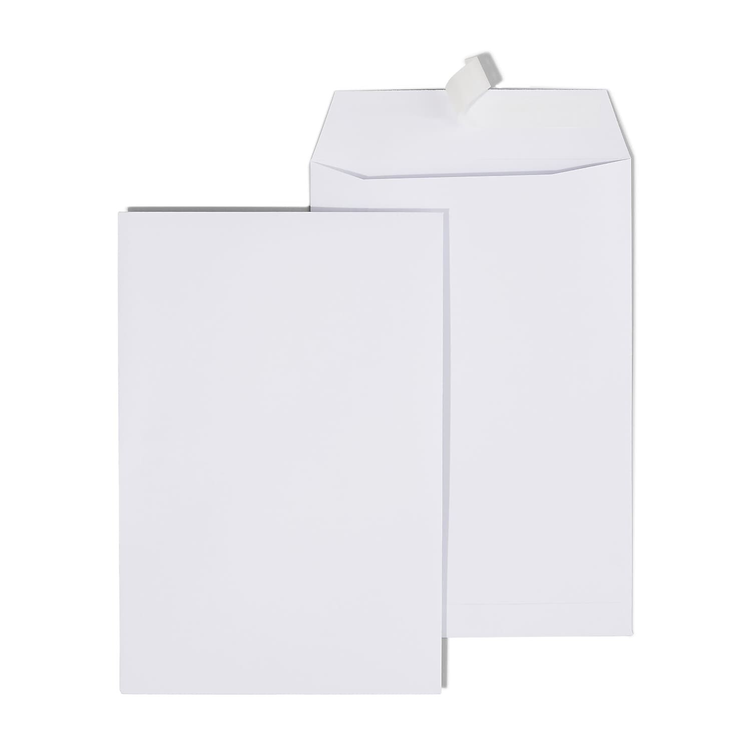 Prinko 9″x12″ Mailing Shipping White Kraft Catalog Envelope, Self-Seal, 500/BX
