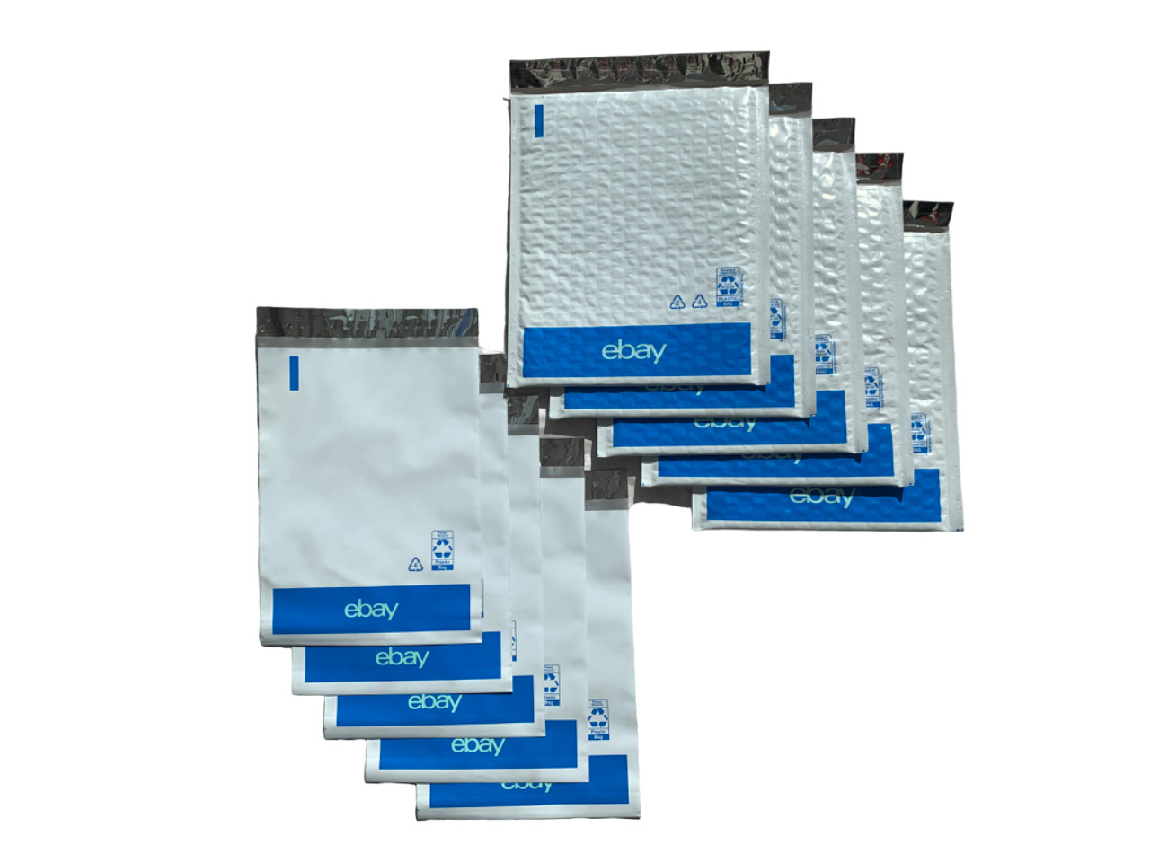 eBay SHIPPING SUPPLIES STARTER KIT 10 PADDED BUBBLE and POLYMAILER ENVELOPES