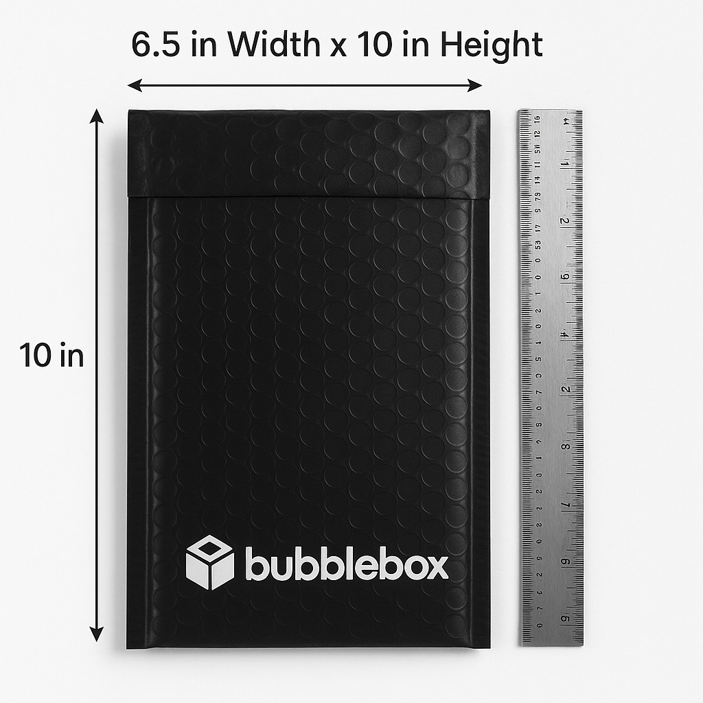 #0 Poly Bubble Mailers 6.5×10 Black Padded Shipping Envelopes for Small Business